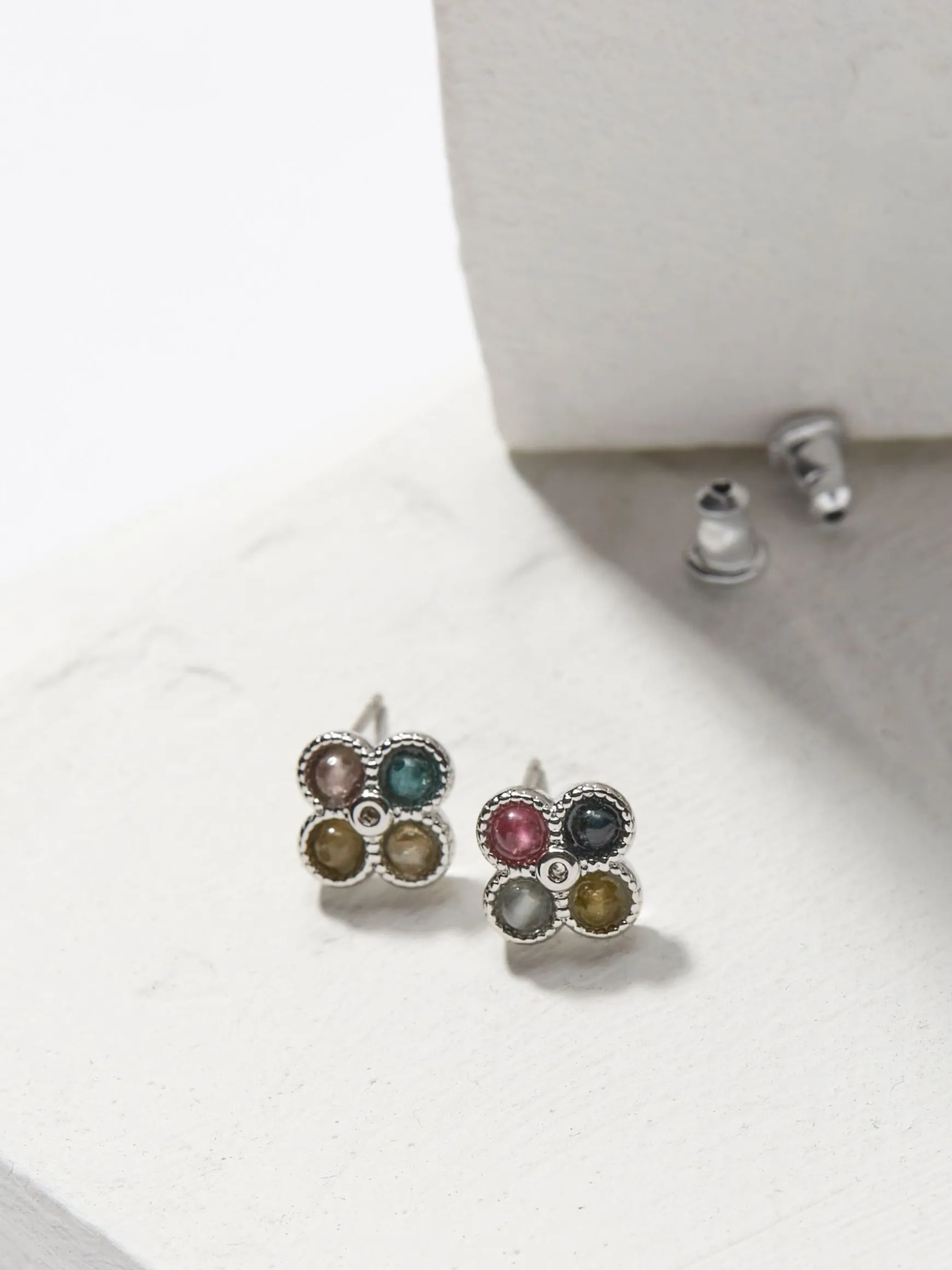 FatFace Semi Precious Studs Earrings Multi New