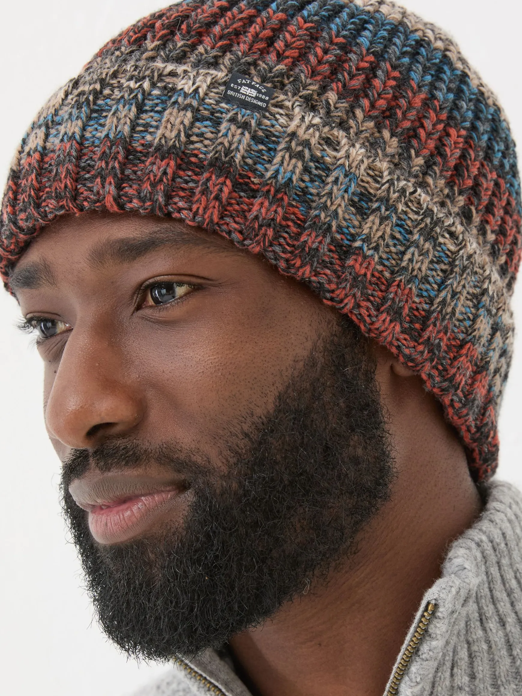 FatFace Twist Beanie Multi Outlet