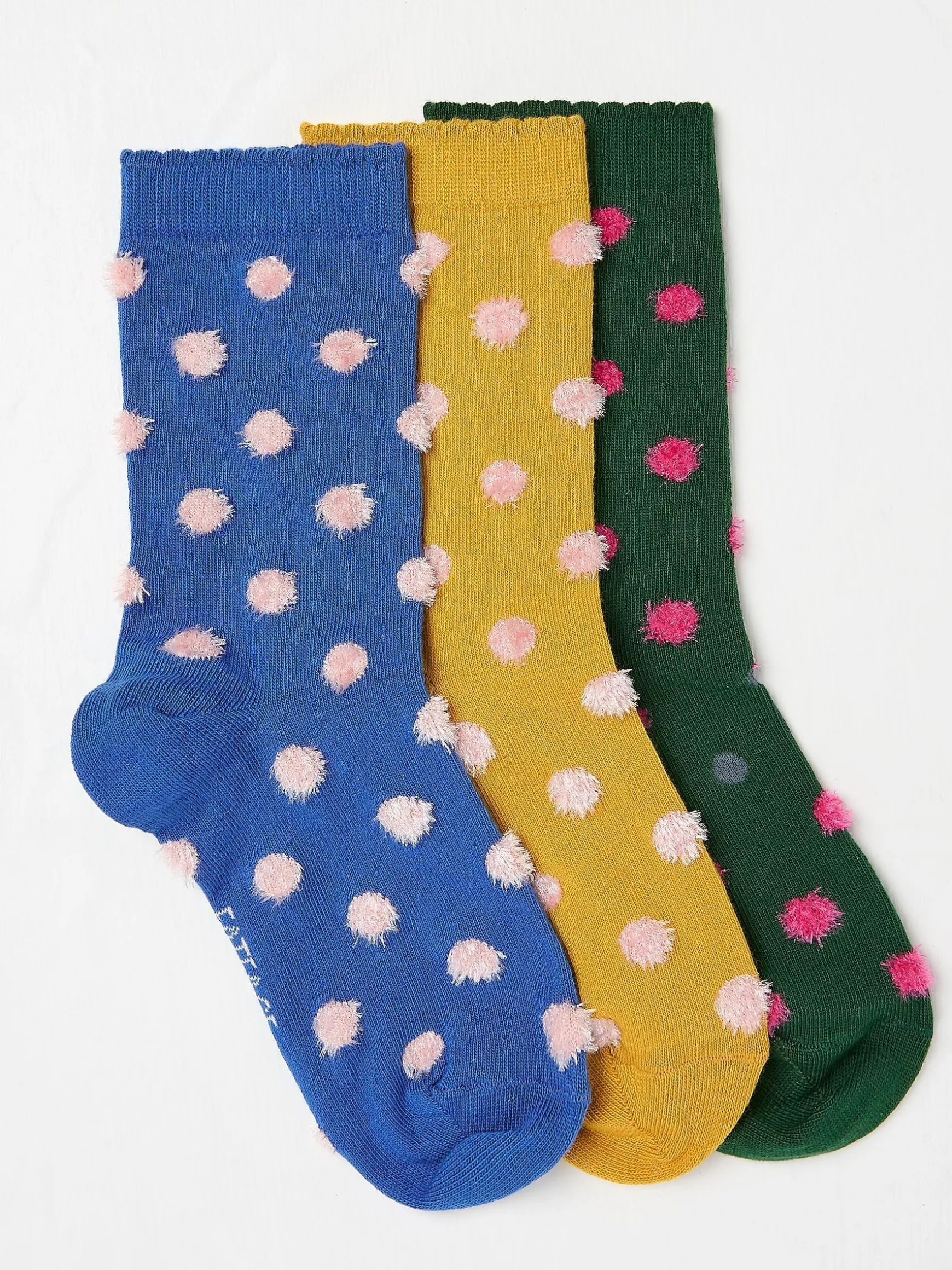 FatFace Womens Fluffy Spot Socks 3 Pack Multi Discount