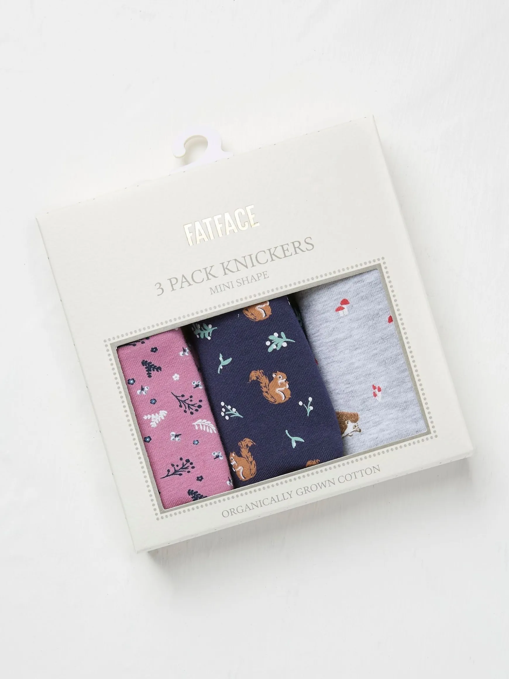 FatFace Mini Knickers 3 Pack Multi Woodland Fashion