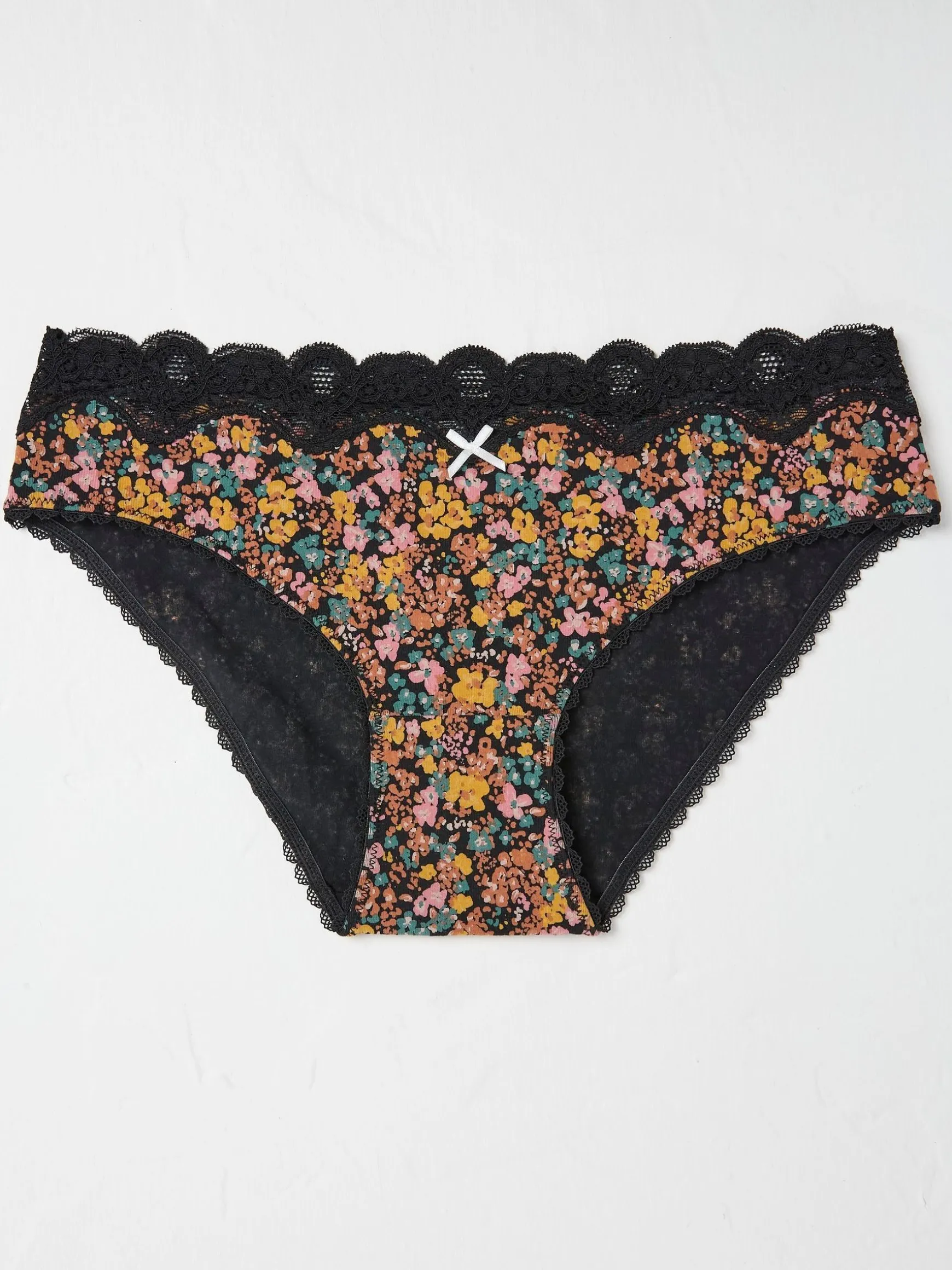 FatFace Nadine Mini Floral Knickers Black Hot