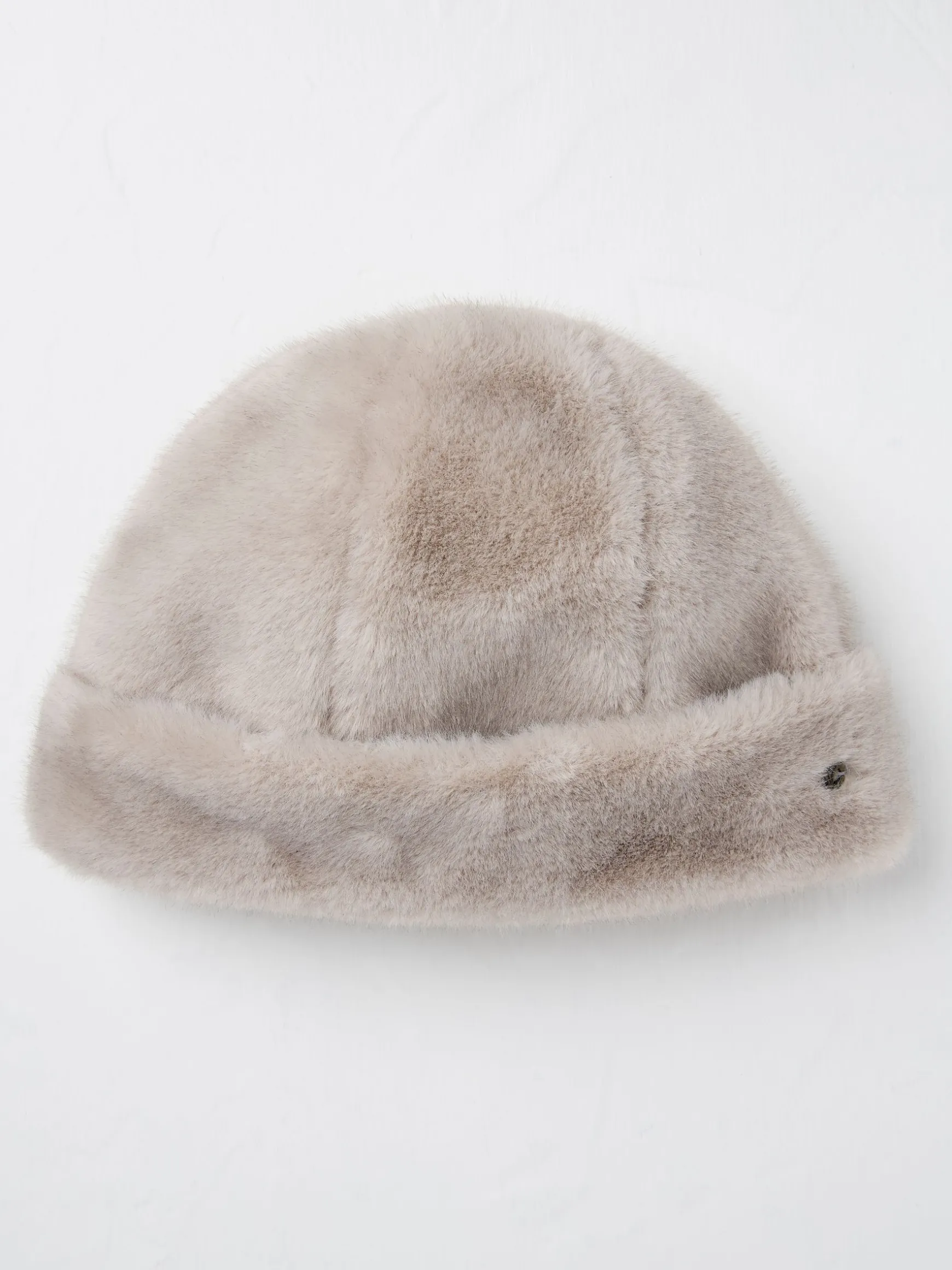 FatFace Faux Fur Beanie Natural Sale