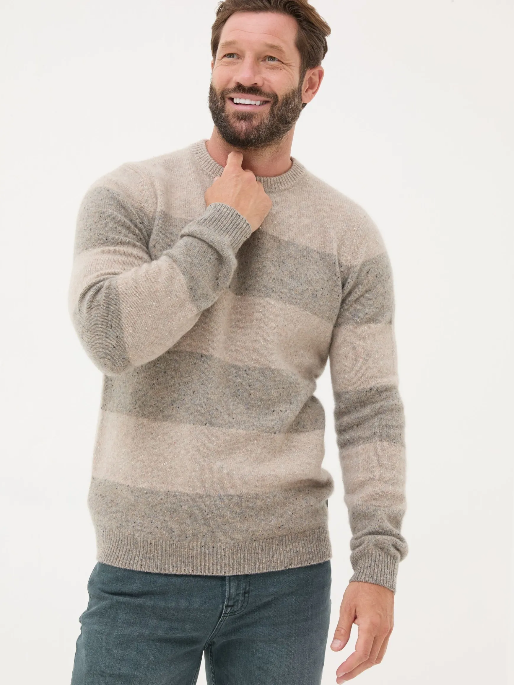 FatFace Lambswool Knitted Crew Jumper Natural Store