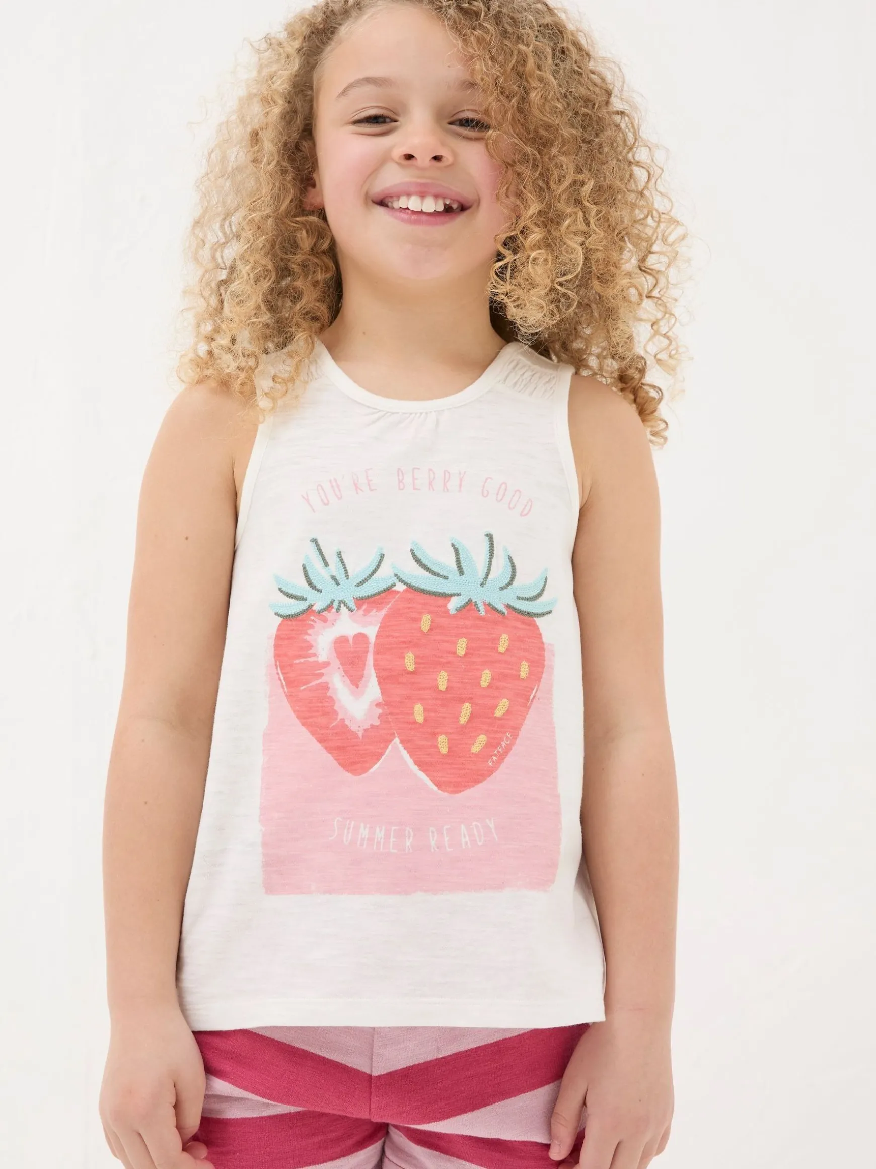 FatFace Strawberry Jersey Vest Top Natural Cheap