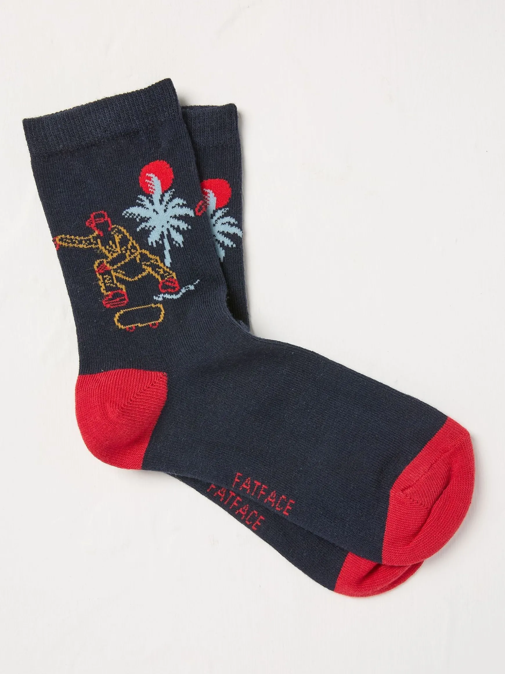 FatFace Kids' Socks 1 Pack Navy & Red Skate Cheap