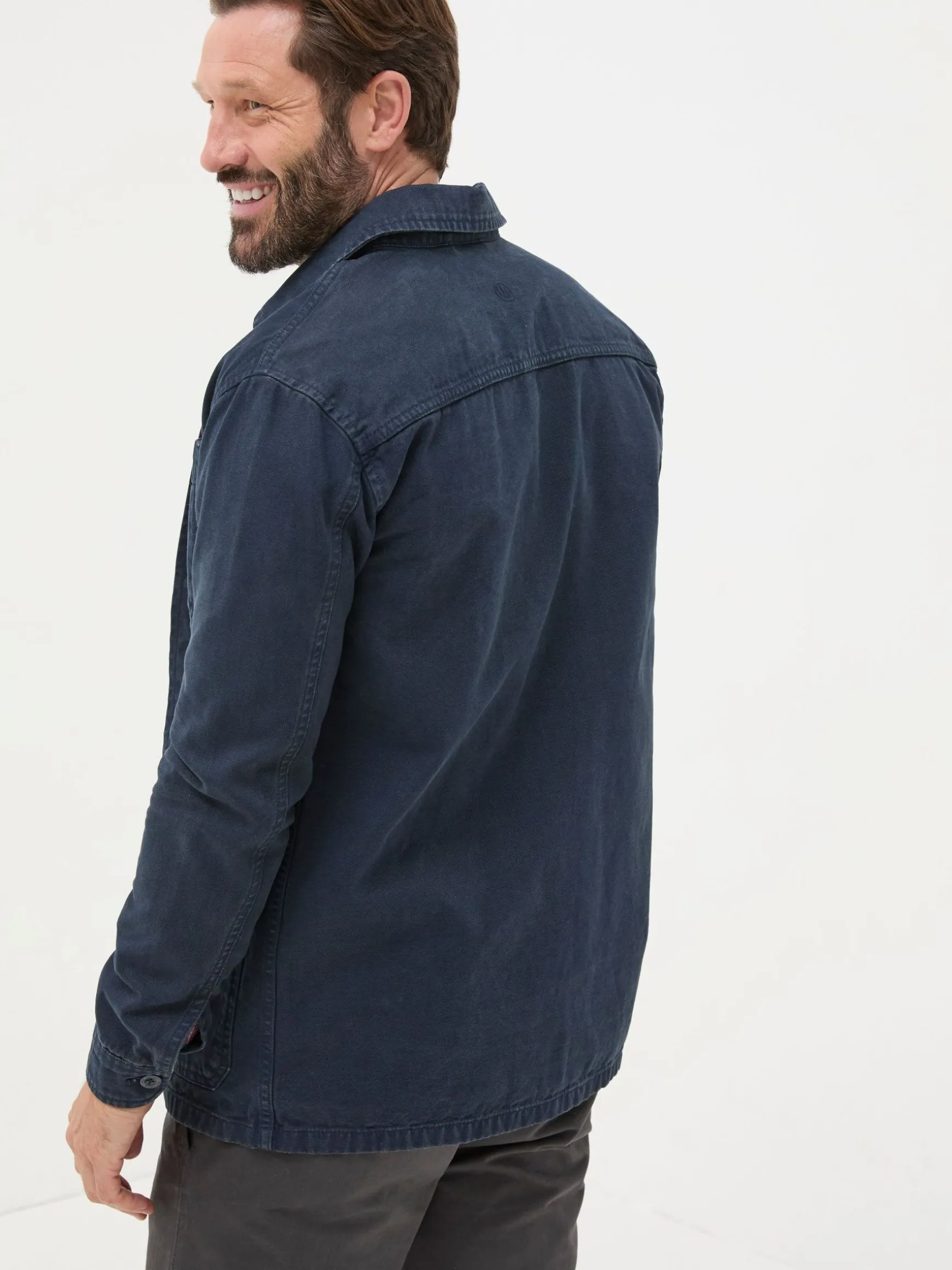 FatFace Canvas Worker Jacket Navy Blue Sale