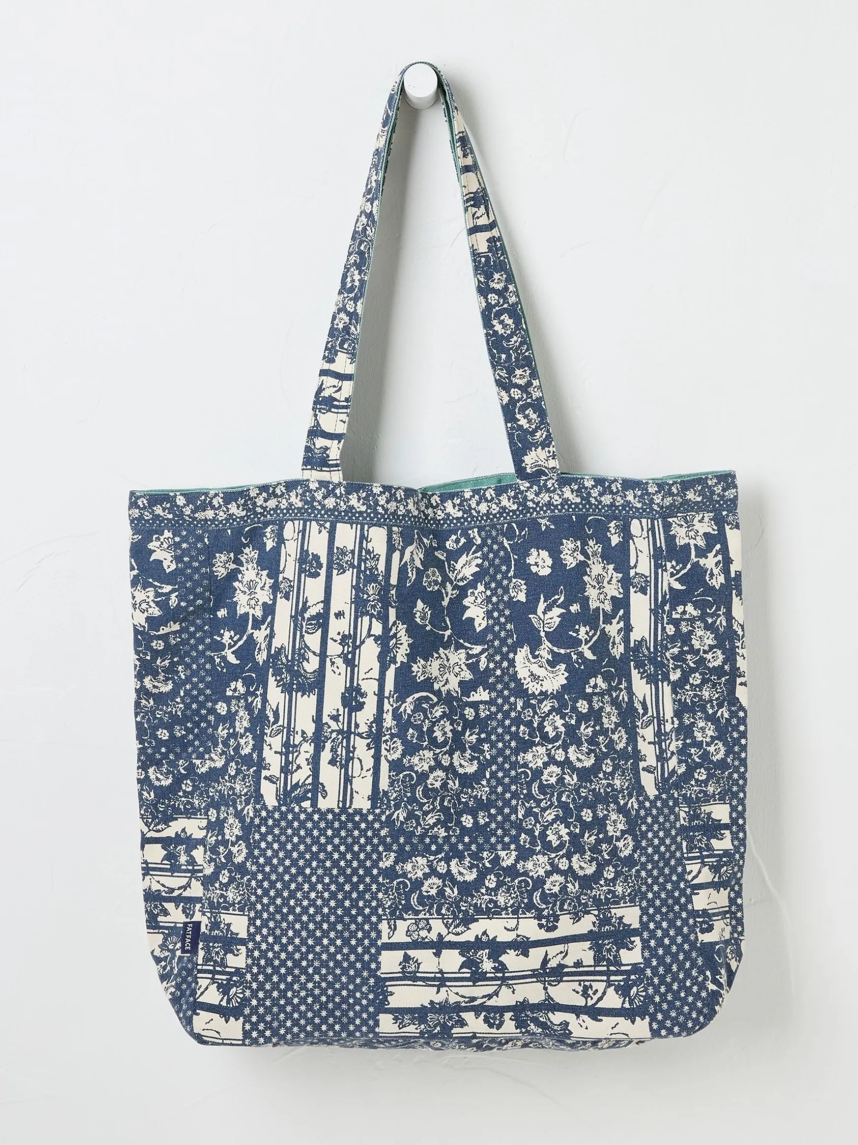 FatFace Reversible Tote Bag Navy Blue Cheap