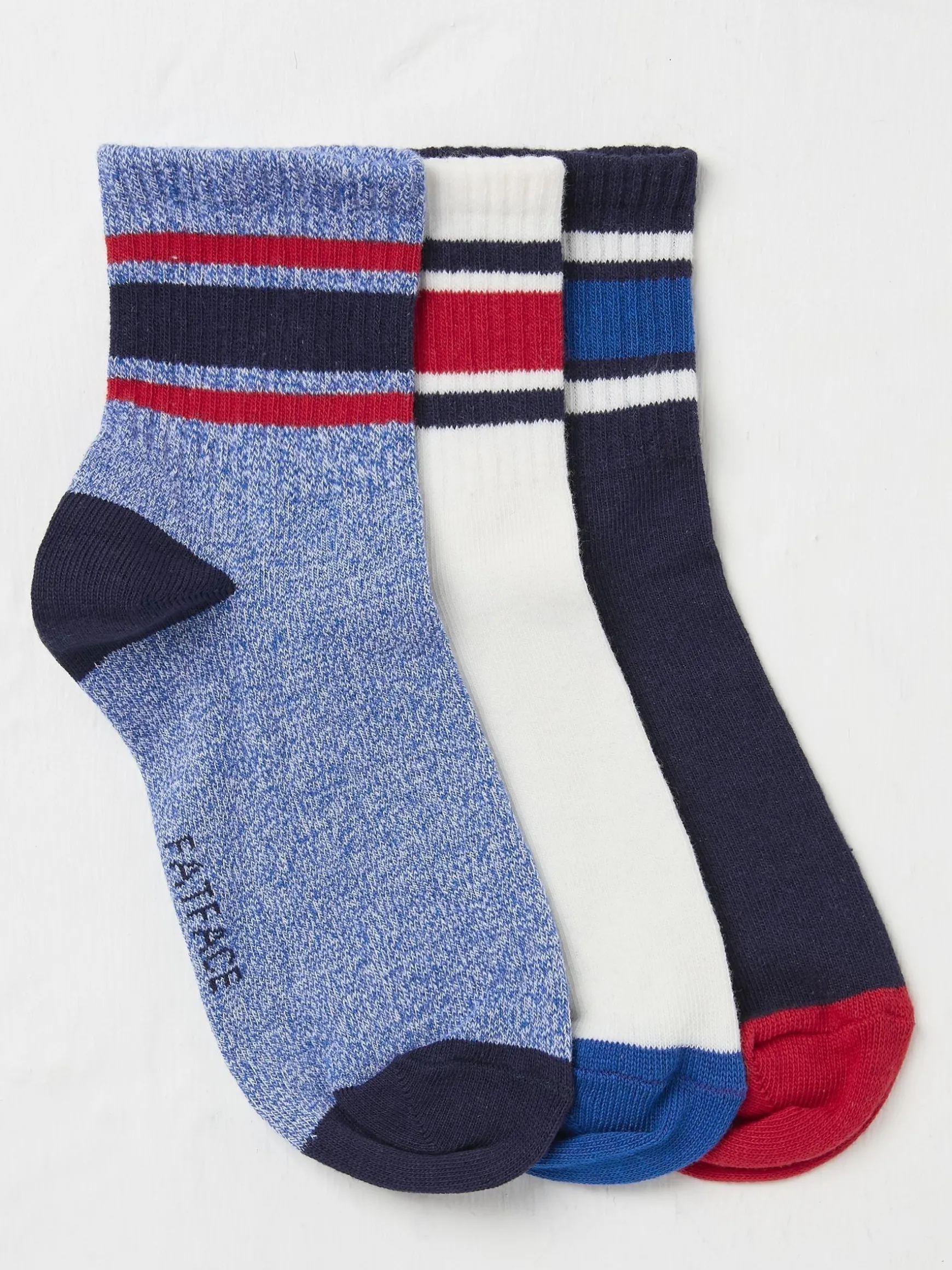 FatFace Sport Socks 3 Pack Navy Blue Hot