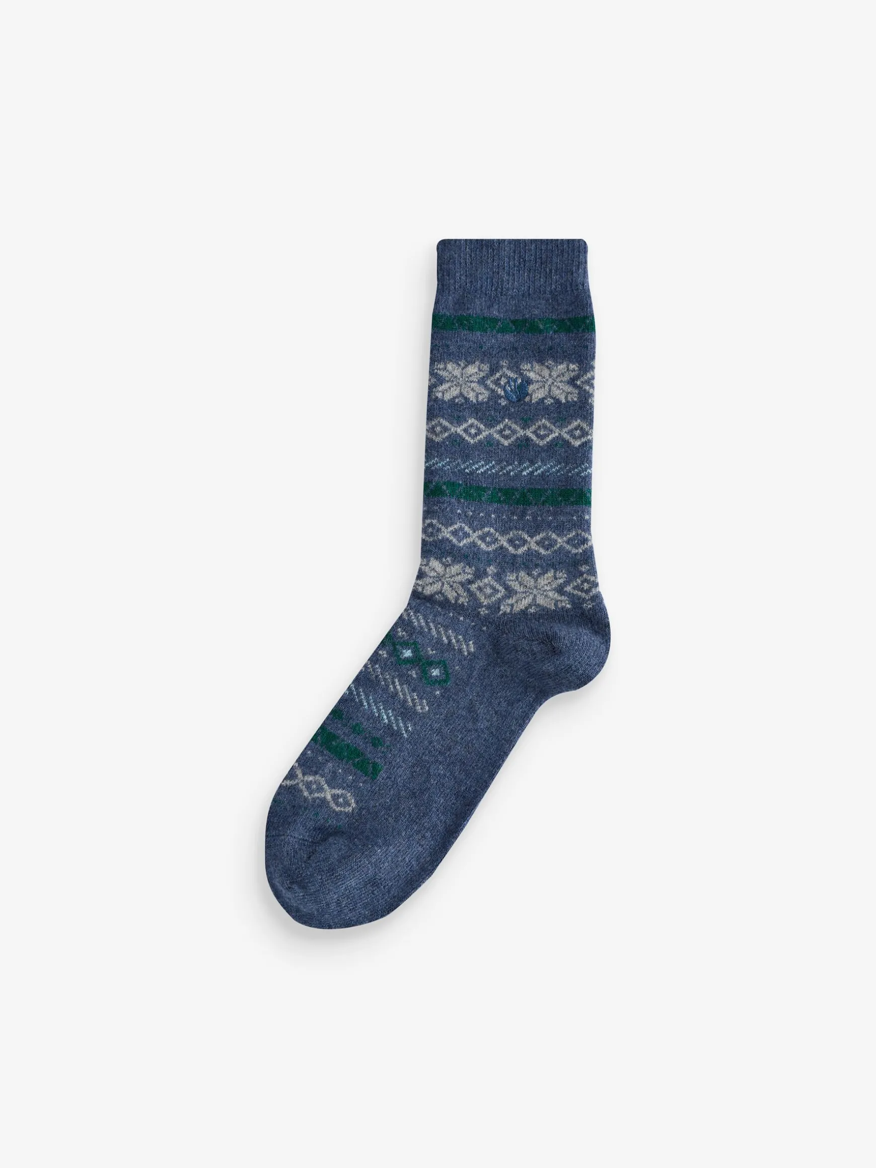 FatFace Cashmere Blend Fairisle Mens Socks 1 Pack Navy Cheap