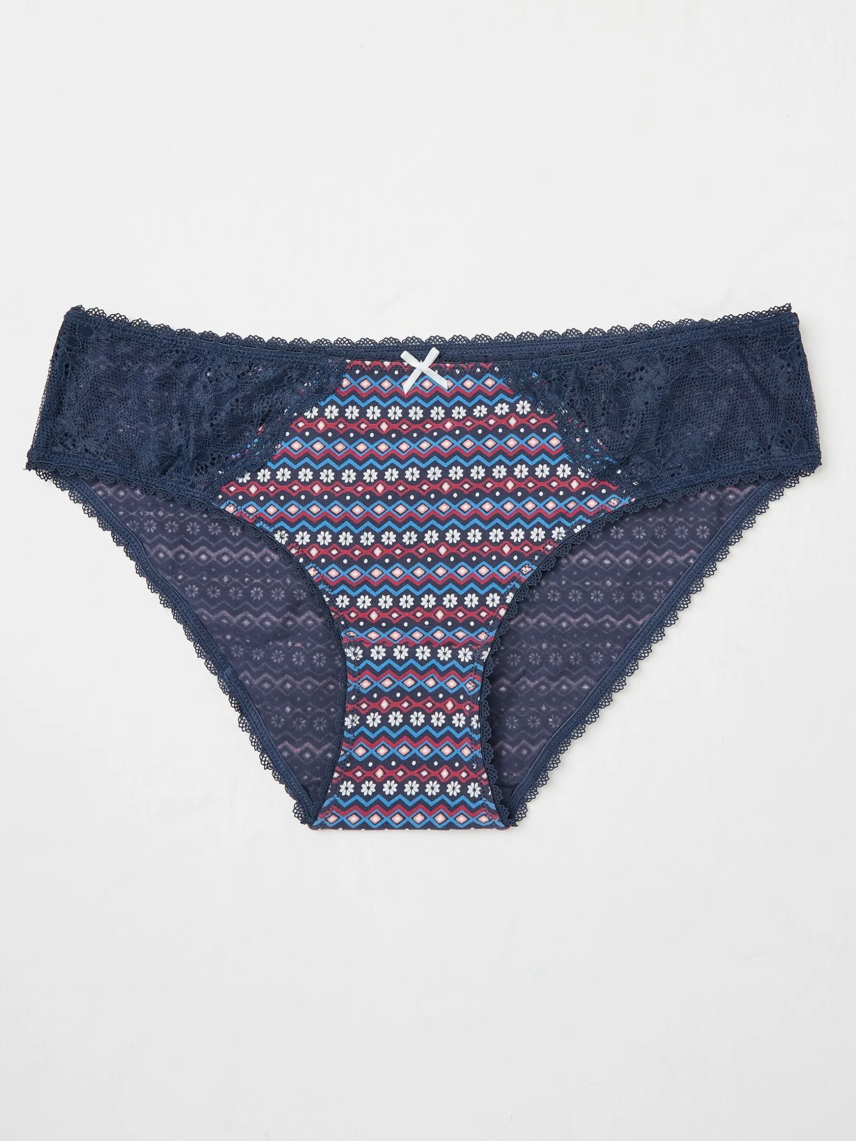 FatFace Fair Isle Mini Knickers Navy Cheap