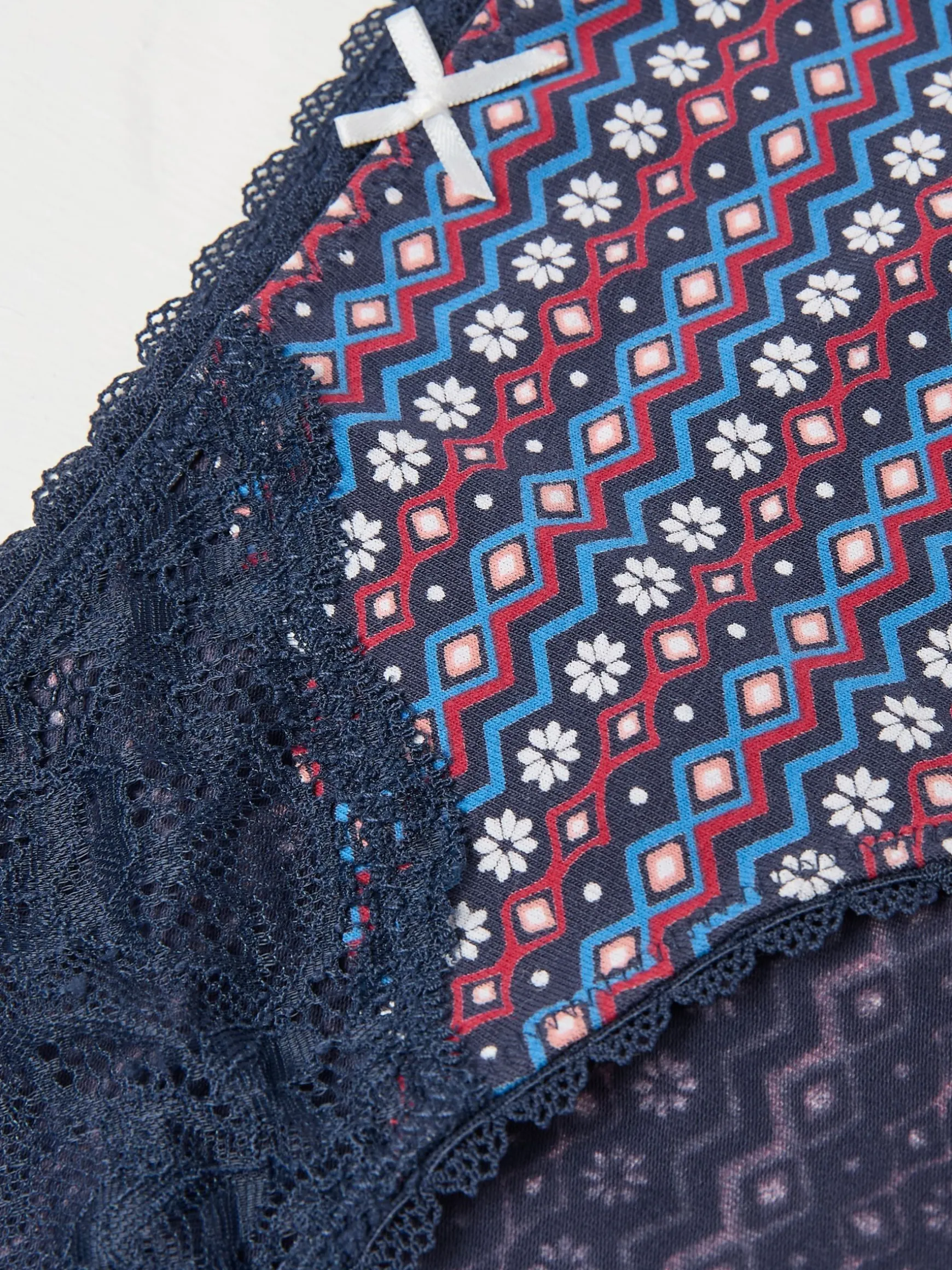 FatFace Fair Isle Mini Knickers Navy Cheap