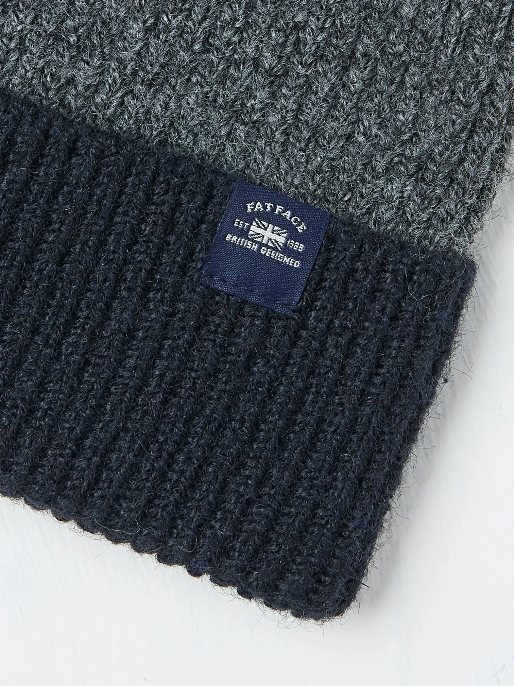 FatFace Leo Beanie Navy Sale