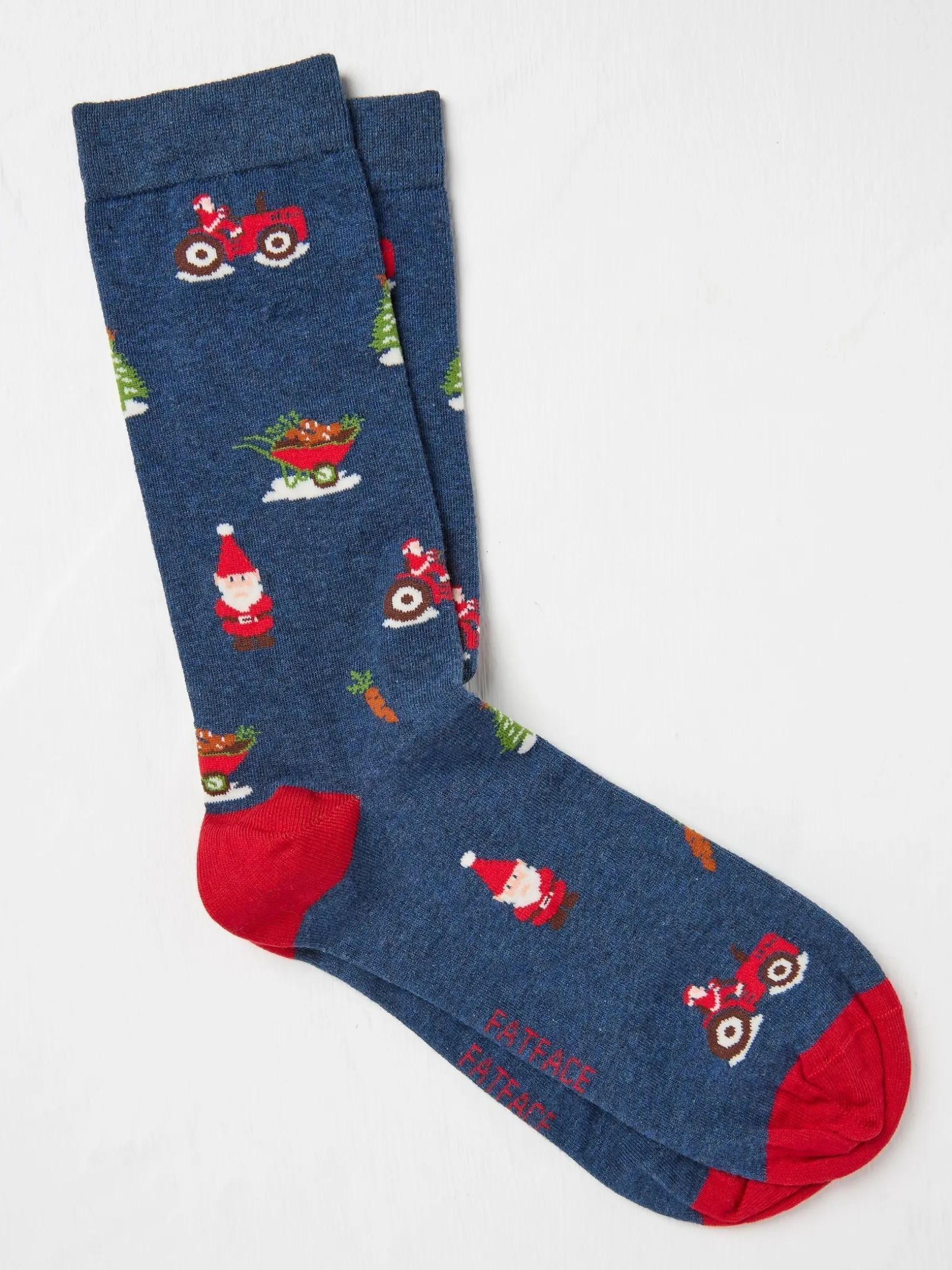 FatFace Mens Santa Tractor Socks 1 Packs Navy Cheap