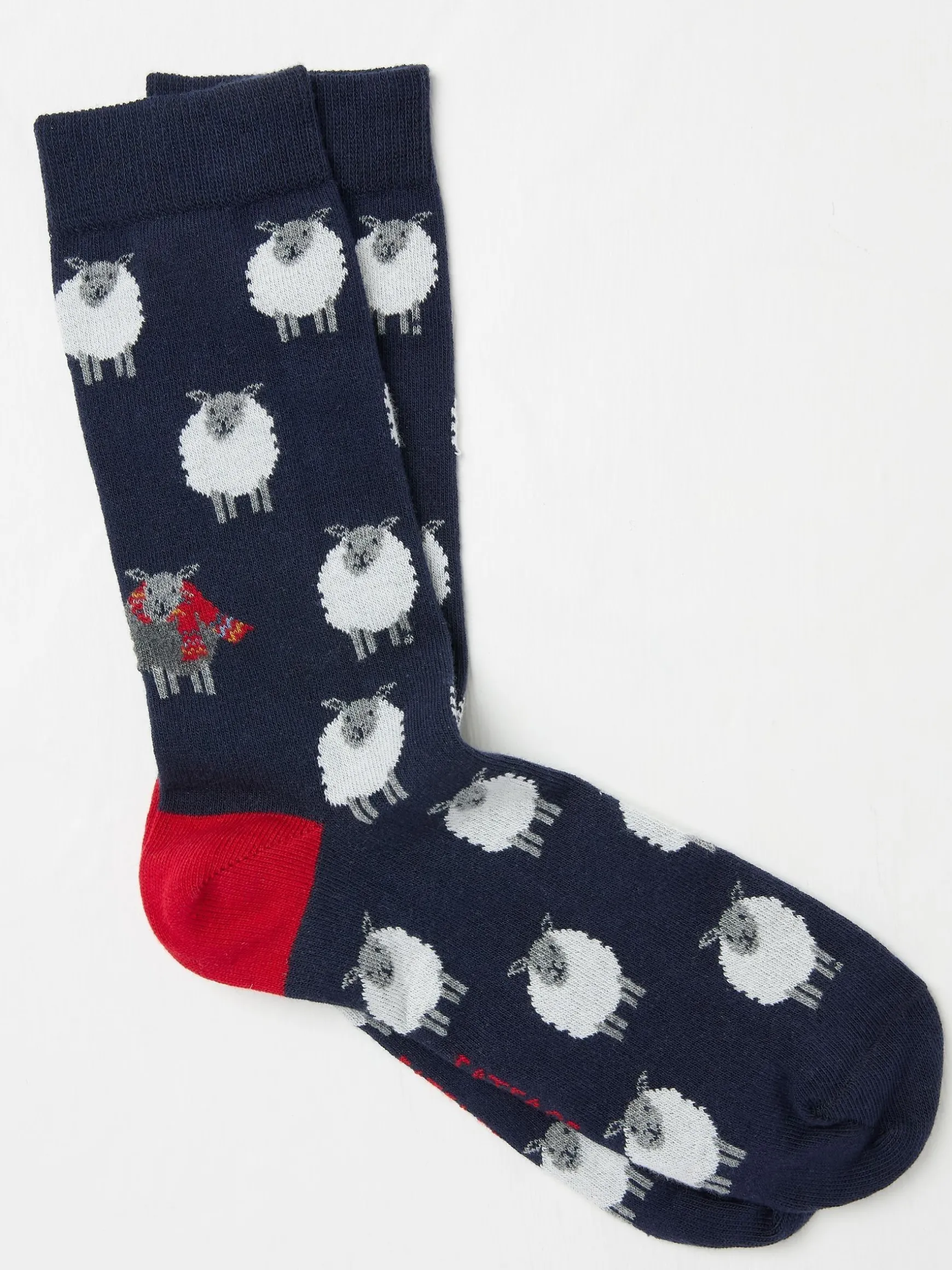 FatFace Mens Sheep Socks 1 Pack Navy Discount