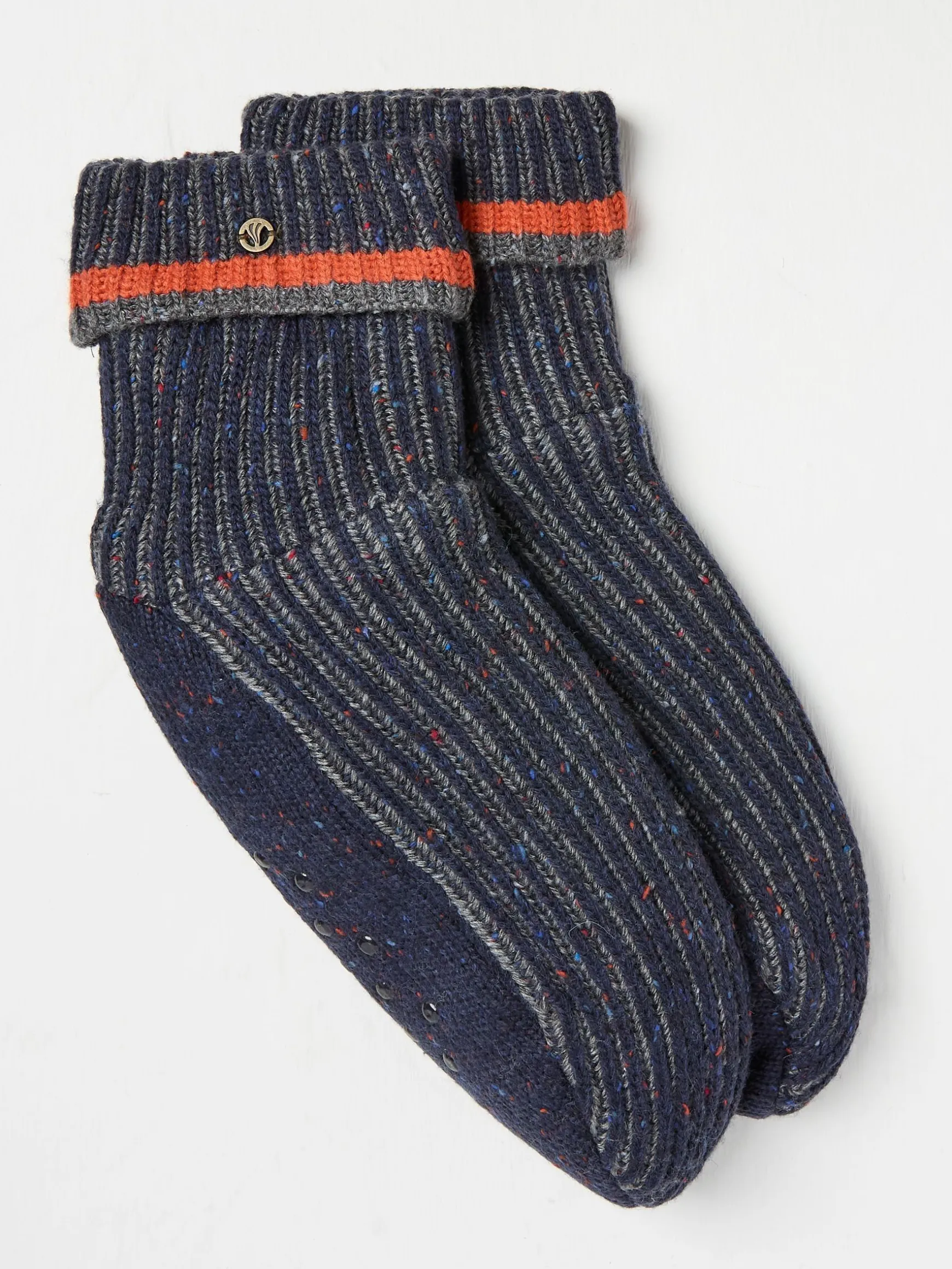 FatFace Mens Striped Bedsocks Navy Best Sale