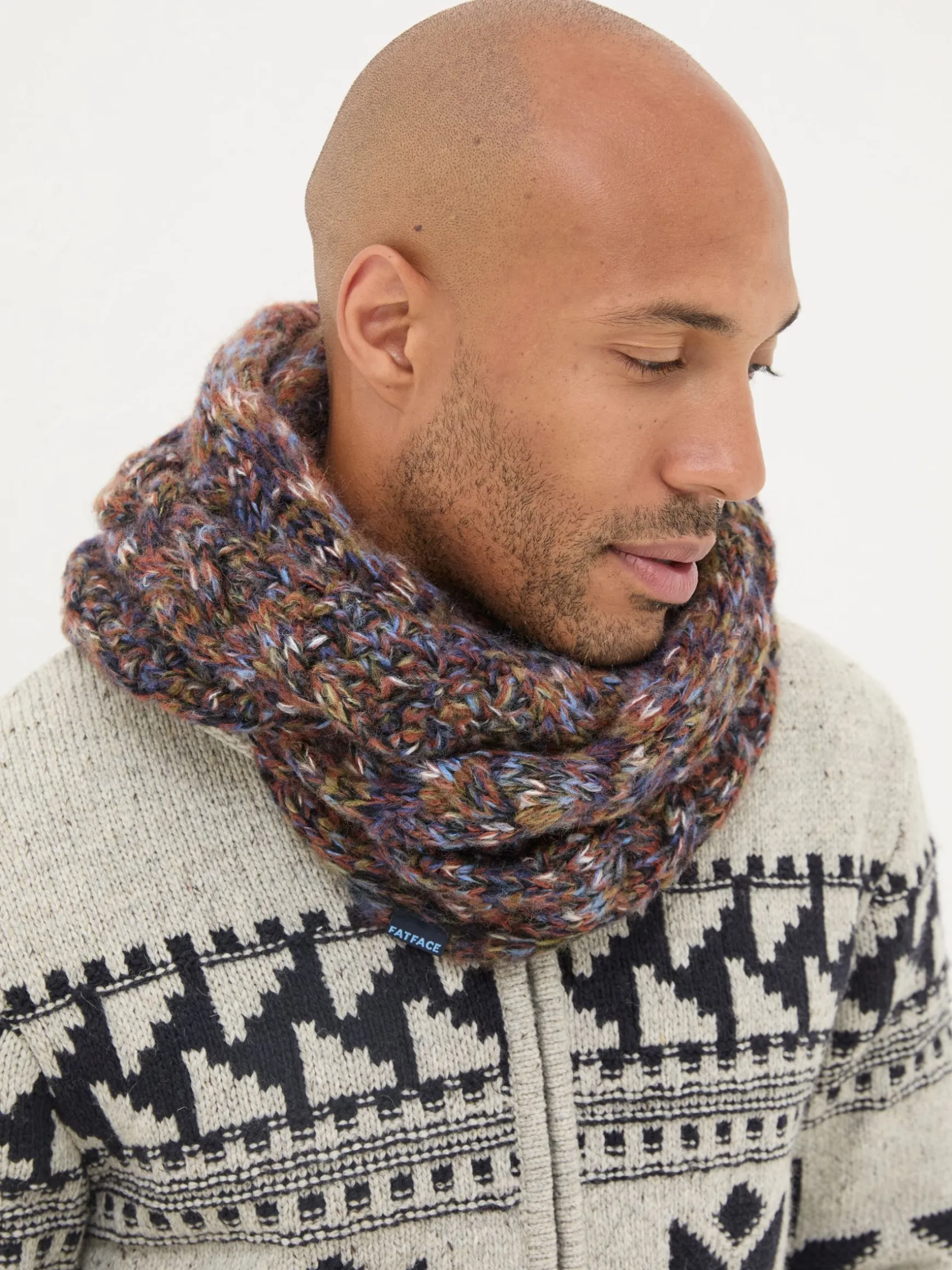 FatFace Twist Snood Navy Cheap