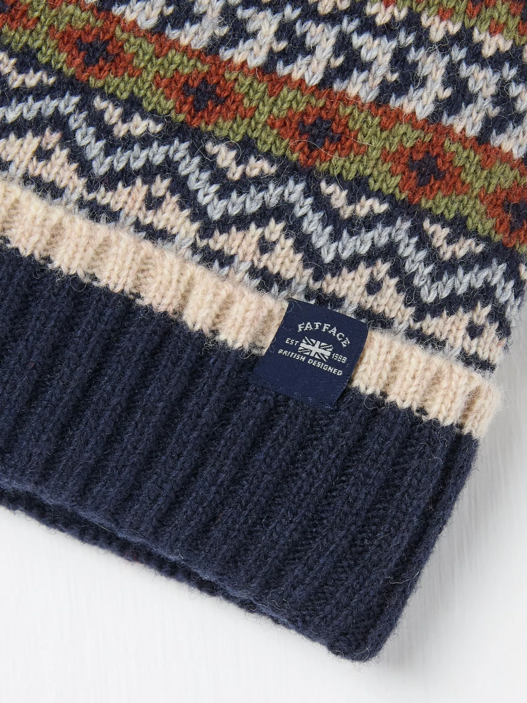 FatFace Whistler Beanie Navy Outlet