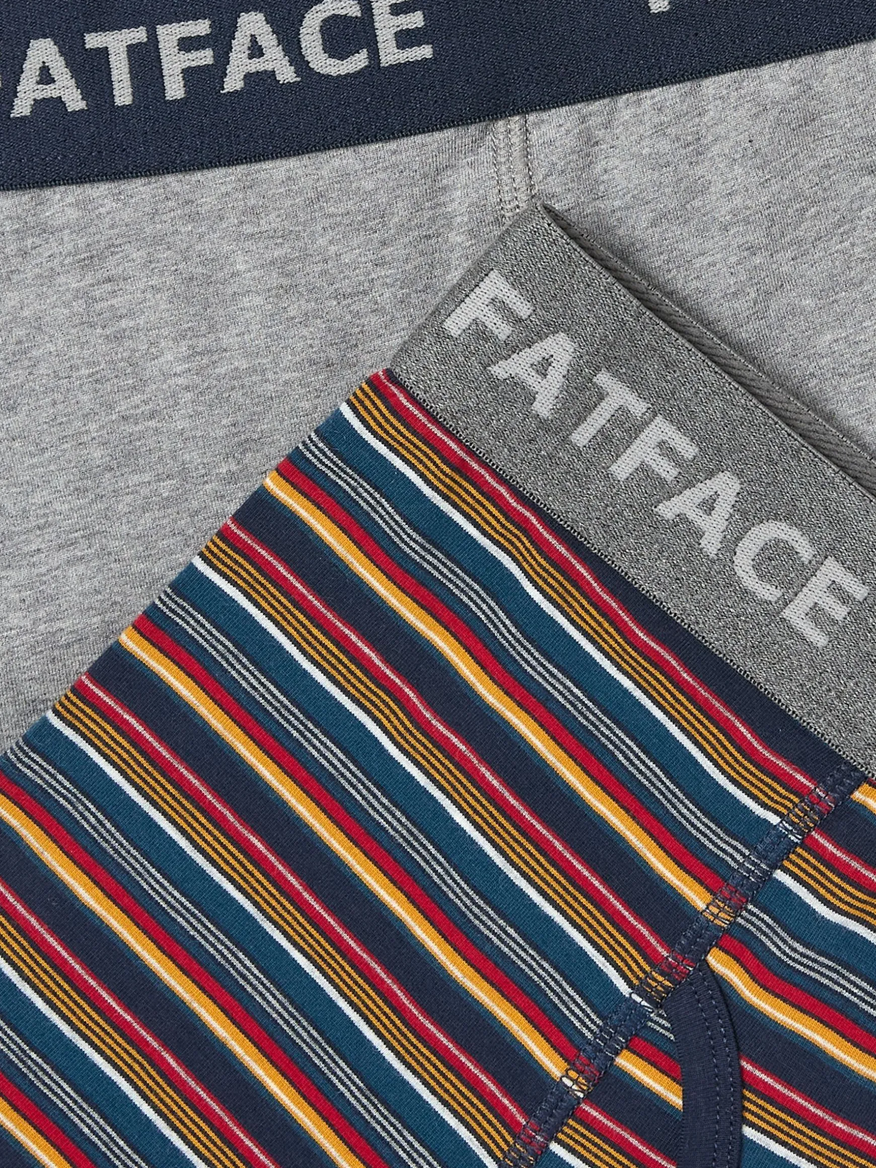 FatFace Whistler Stripe Boxers 2 Pack Navy Clearance