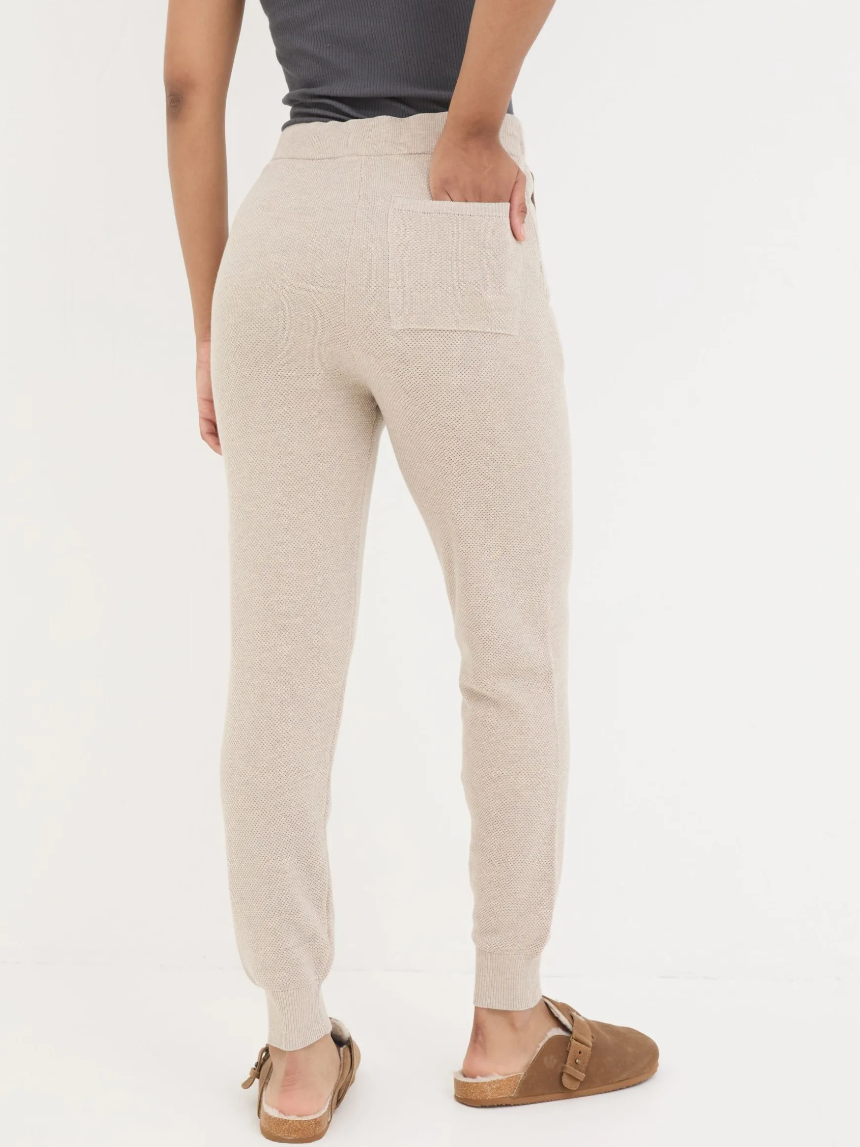 FatFace Knit Cuffed Joggers Oatmeal Store