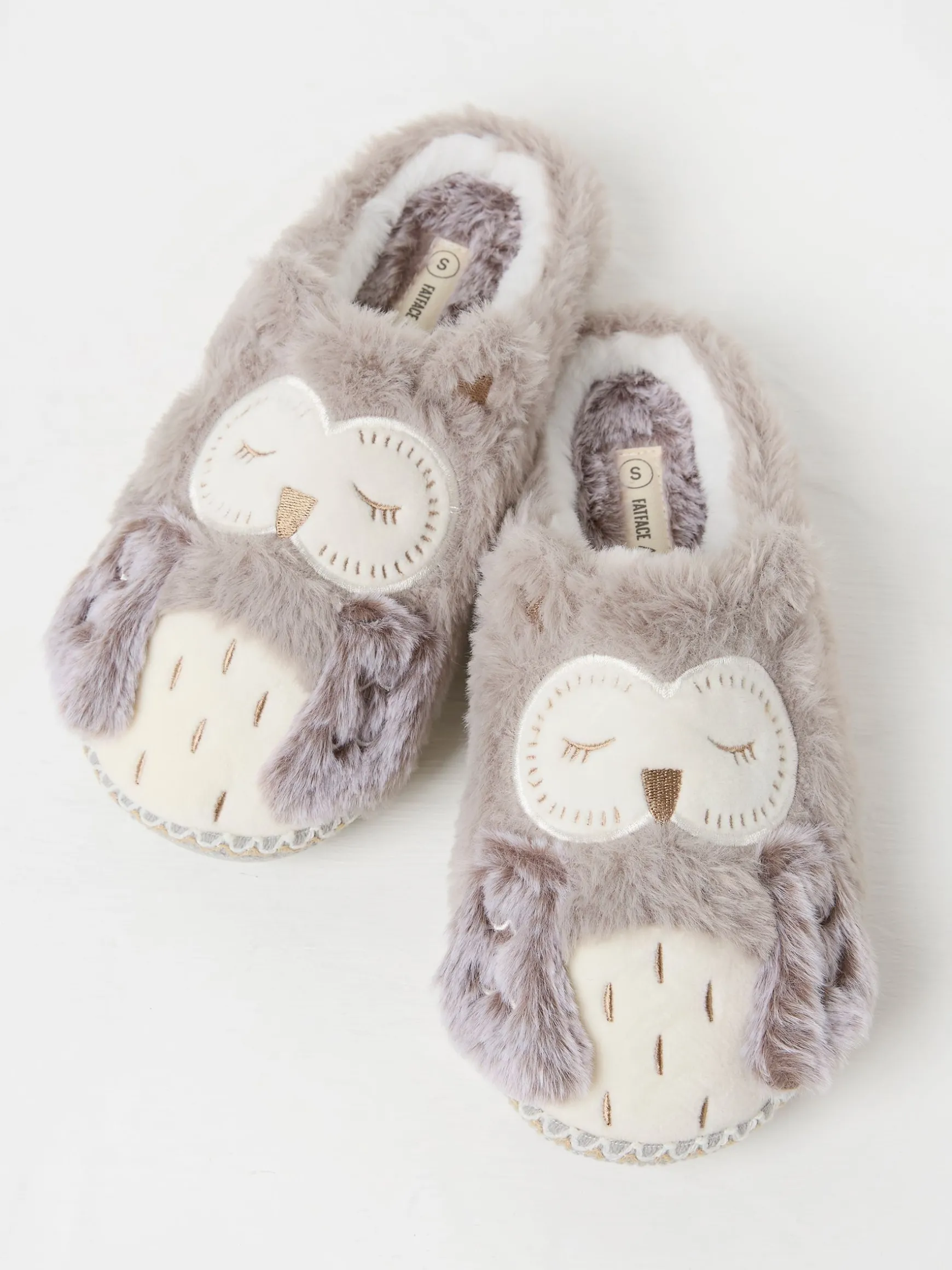 FatFace Ophelia Ophelia Owl Slippers Light Grey Cheap