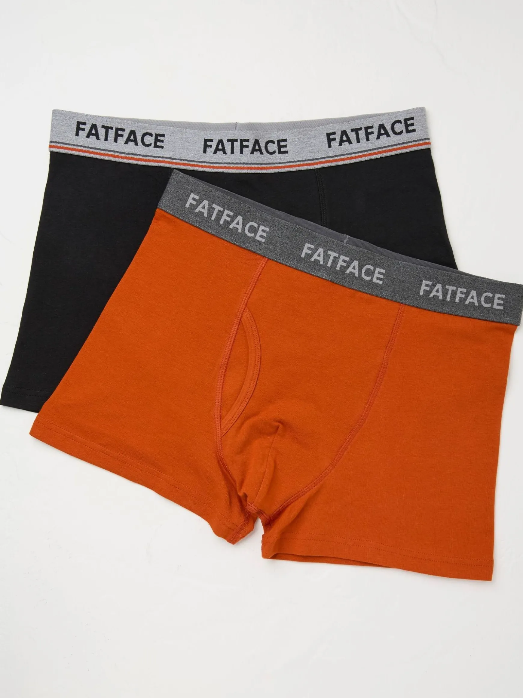 FatFace Cotton Boxers 2 Pack Orange Best Sale