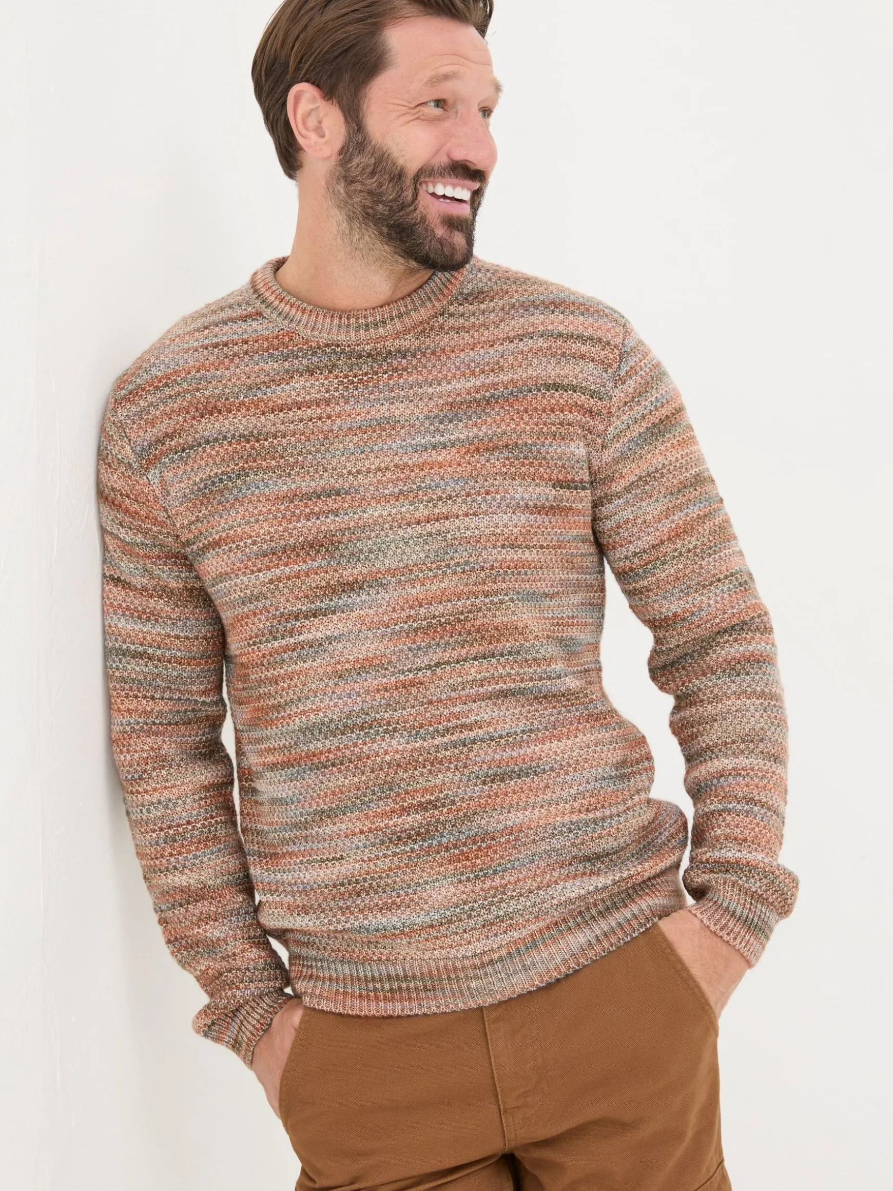 FatFace Ombre Crew Neck Jumper Orange Best Sale