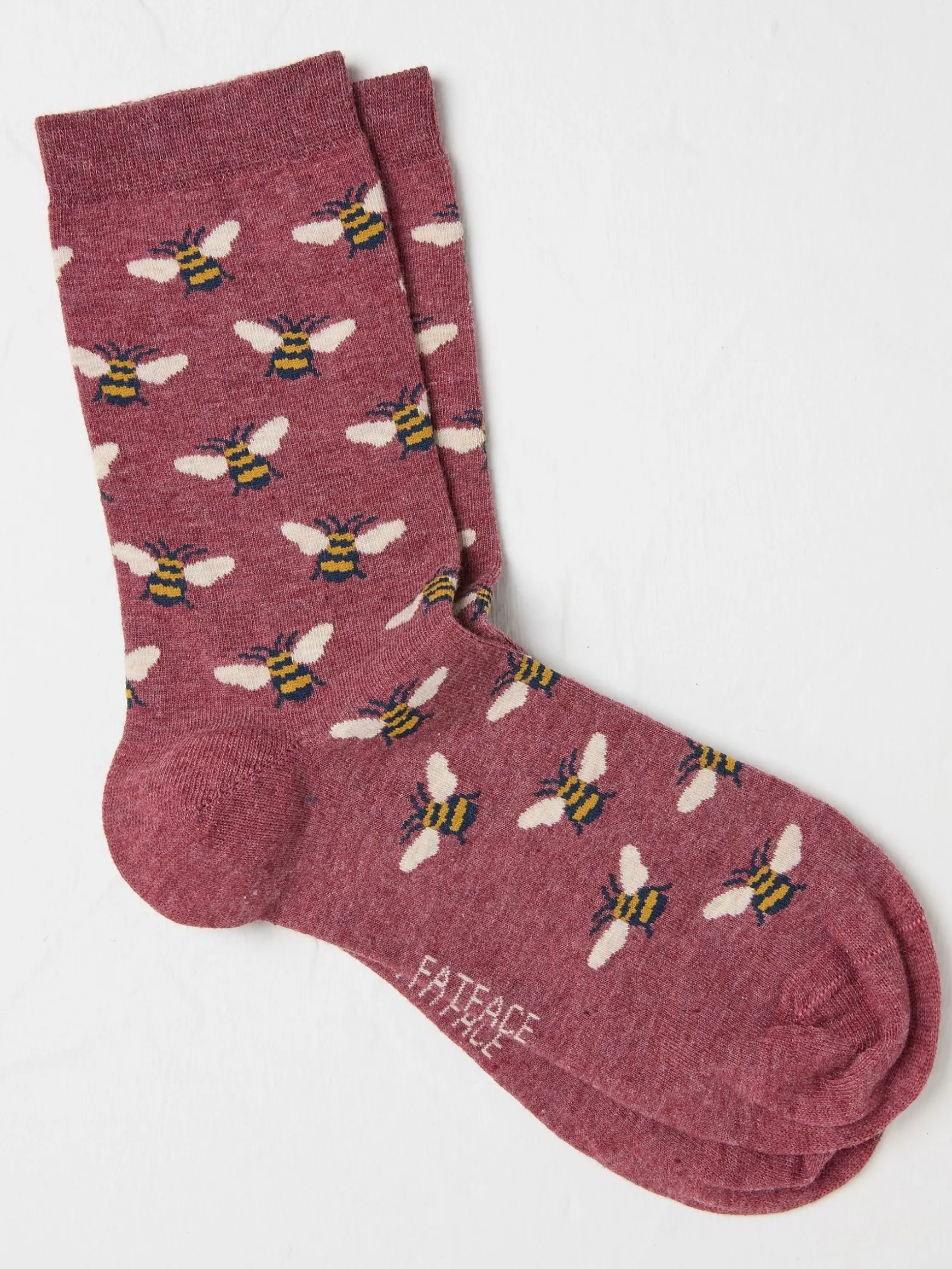 FatFace Women's Socks 1 Pack (size 4-7) Pink Bee Cheap