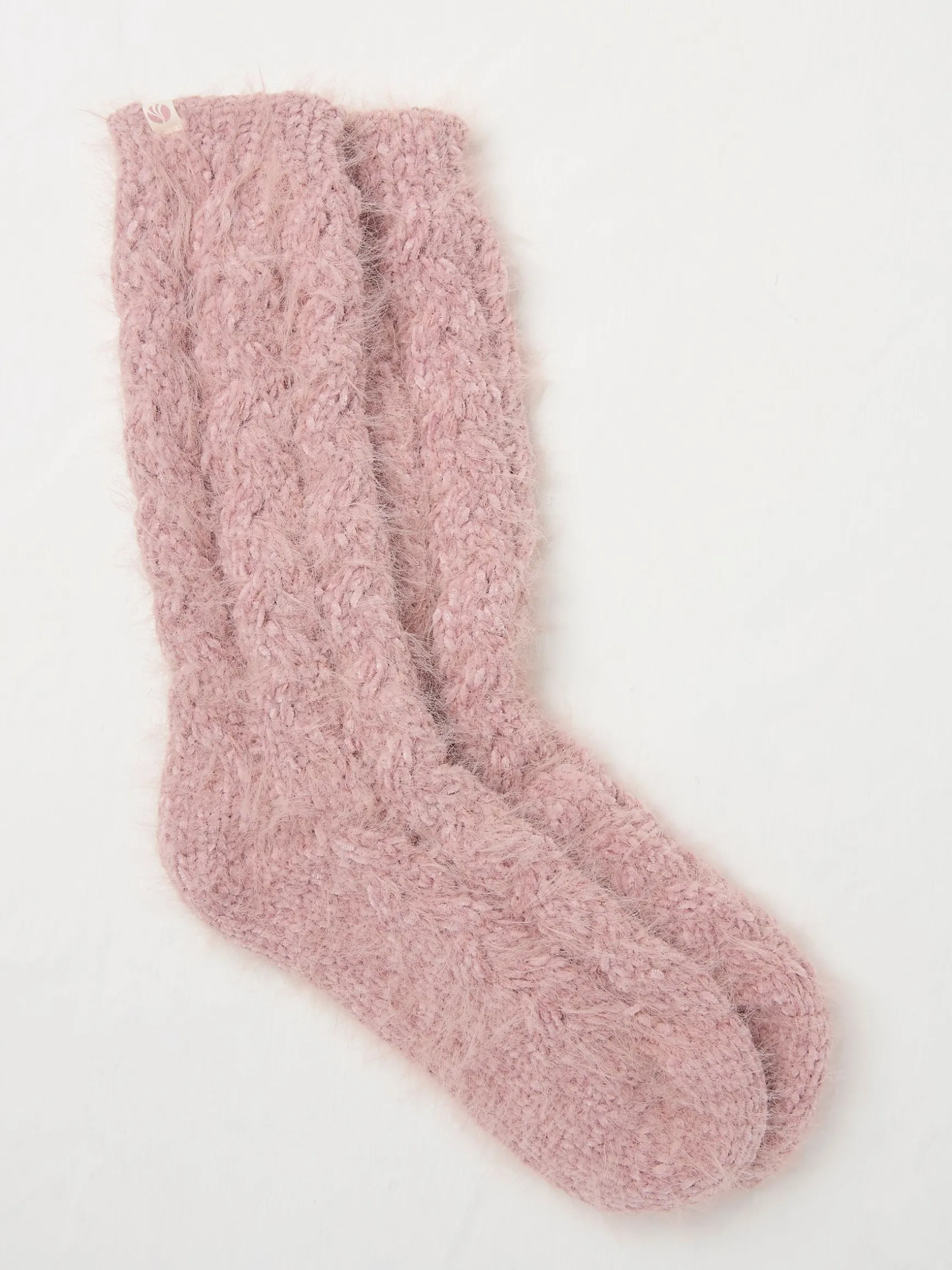 FatFace Cable Lounge Socks Pink Hot