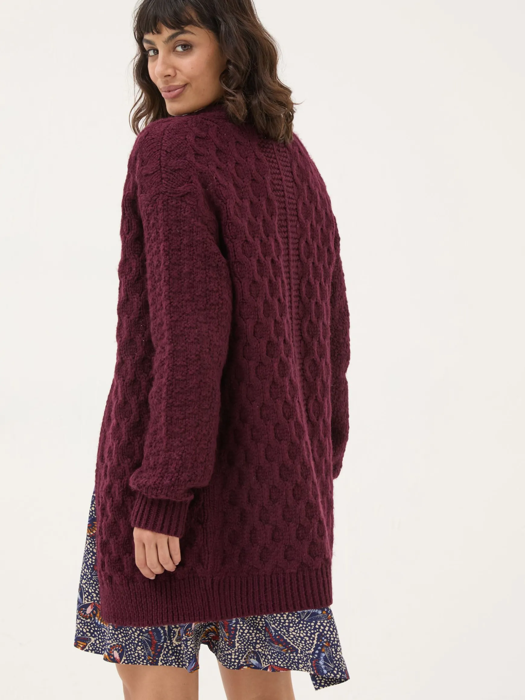 FatFace Ezzie Cardigan Plum Purple Best