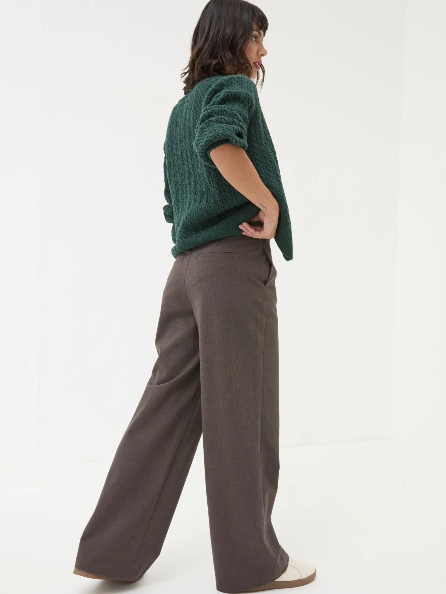 FatFace Presley Herringbone Trousers Brown Shop