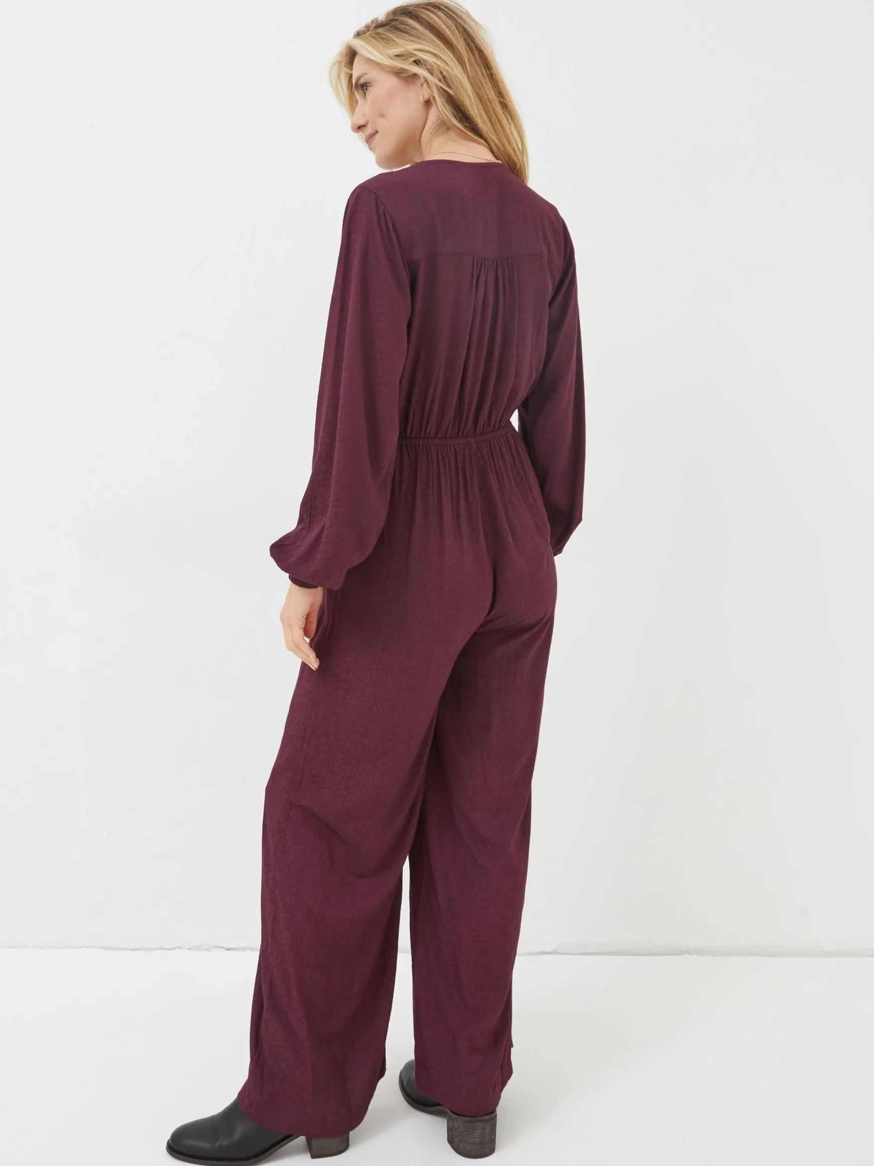 FatFace Avery Wide Leg Jumpsuit Purple New