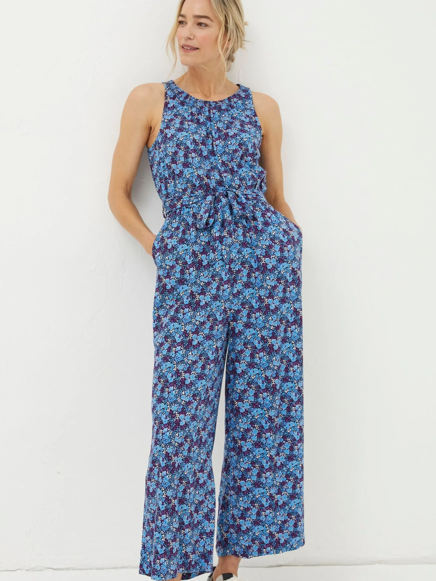 FatFace Ink Floral Jumpsuit Purple Store