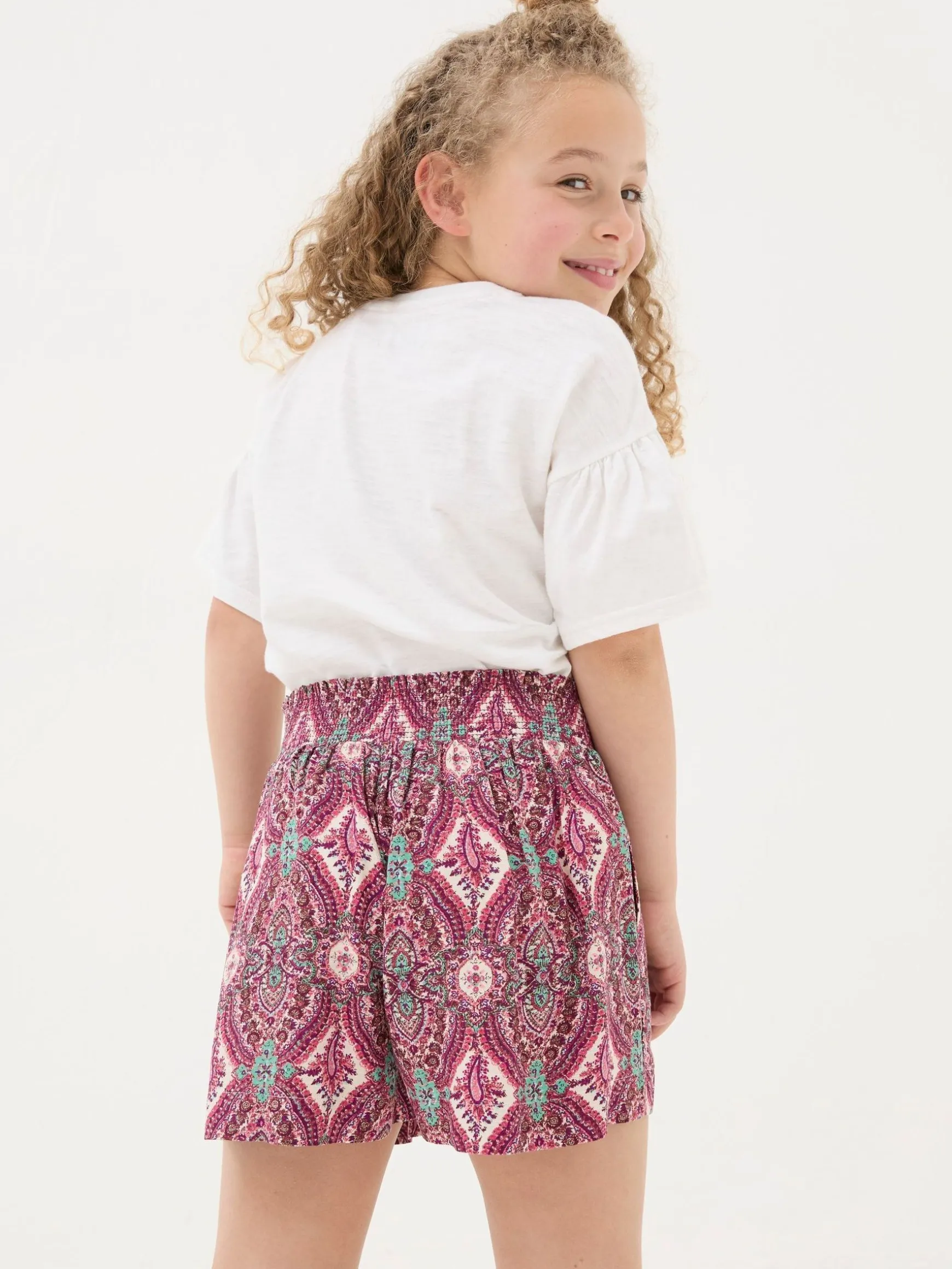 FatFace Paisley Print Flippy Shorts Purple Hot