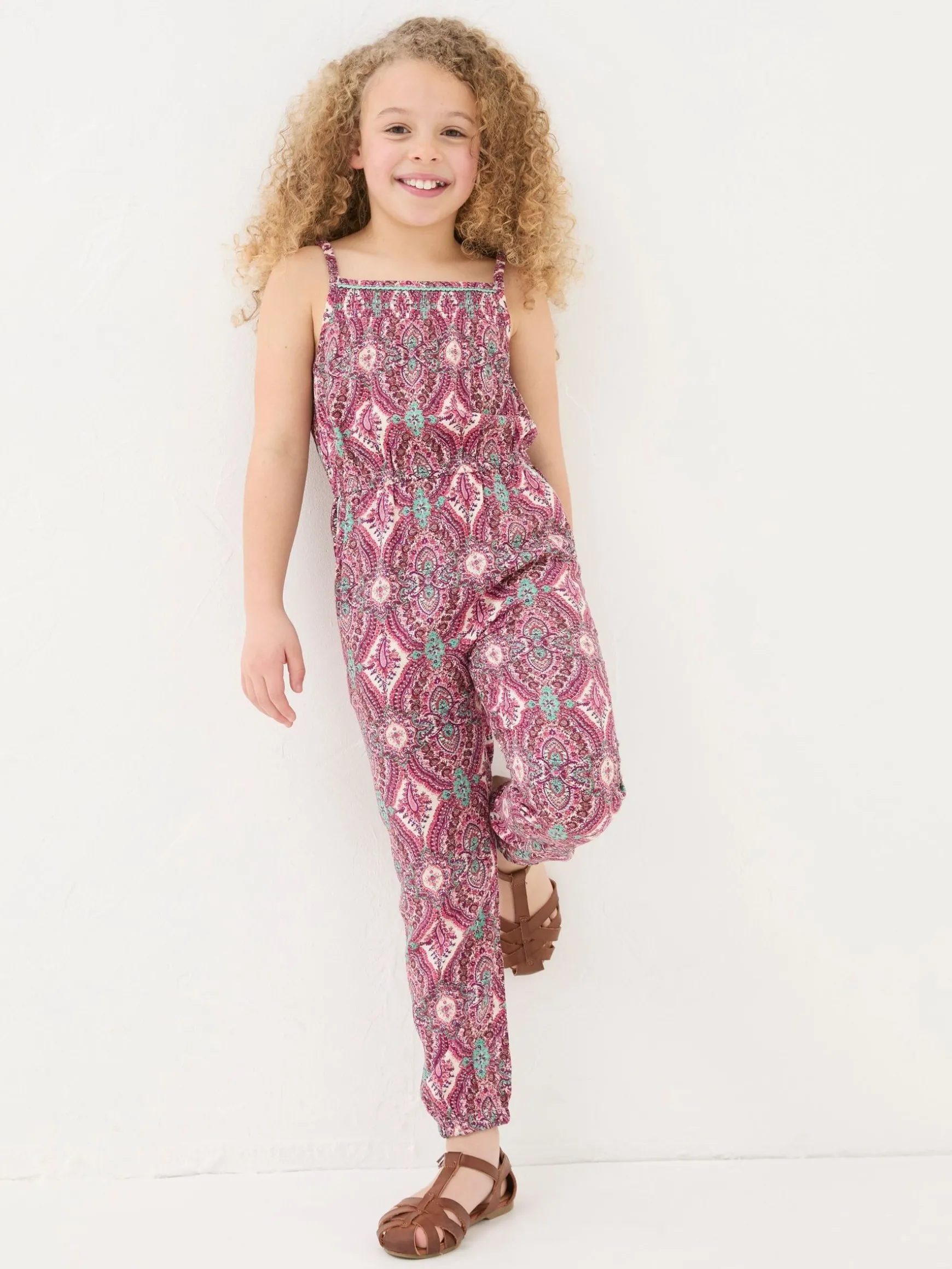 FatFace Paisley Print Jumpsuit Purple Best Sale