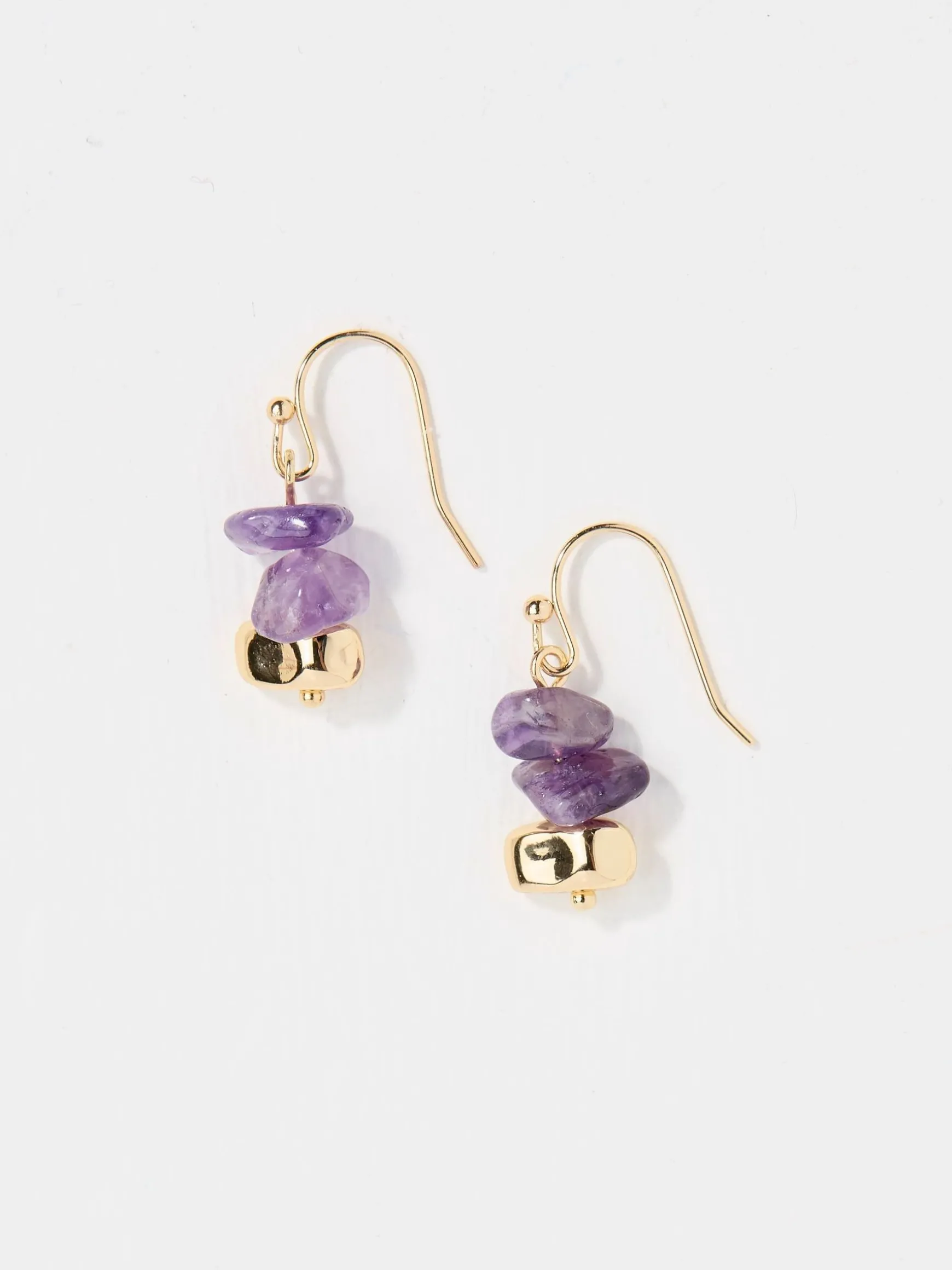 FatFace Stone Drop Earrings Purple Cheap