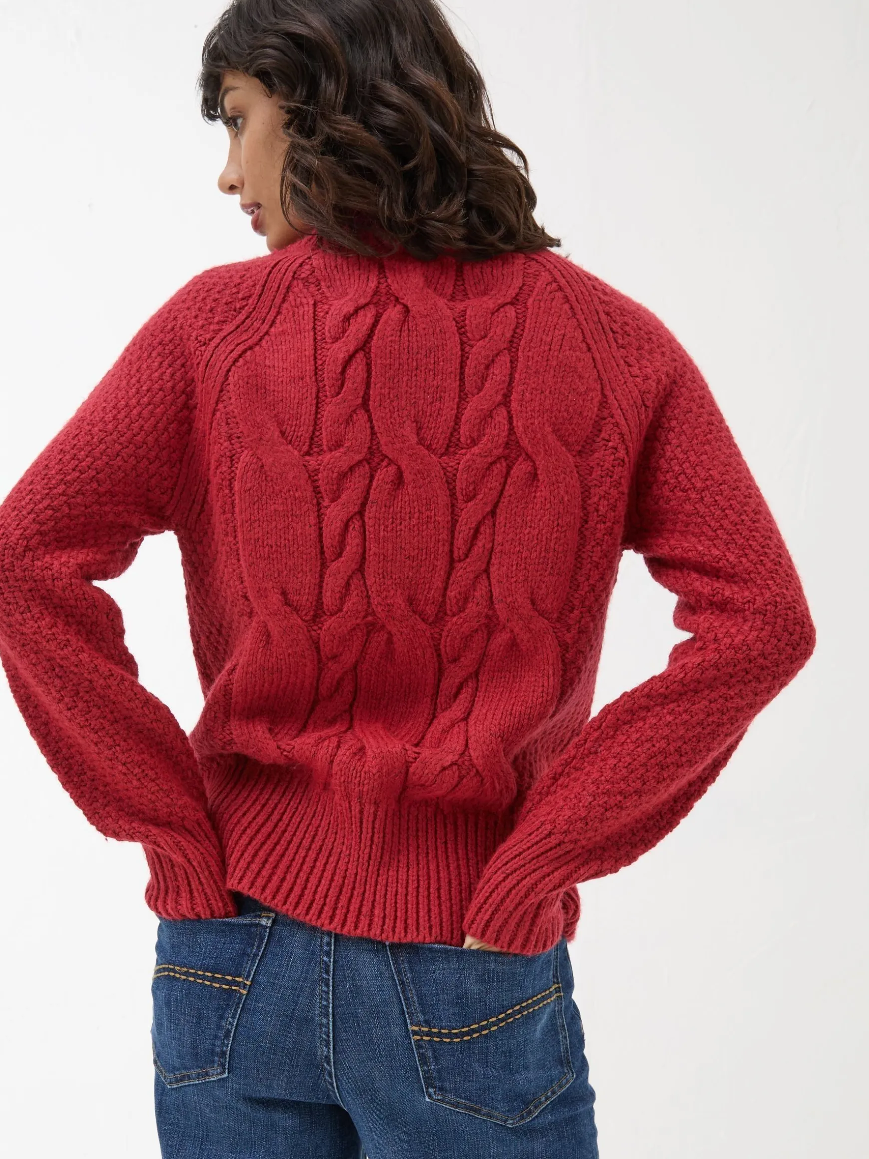 FatFace Cali Cable Jumper Red Store