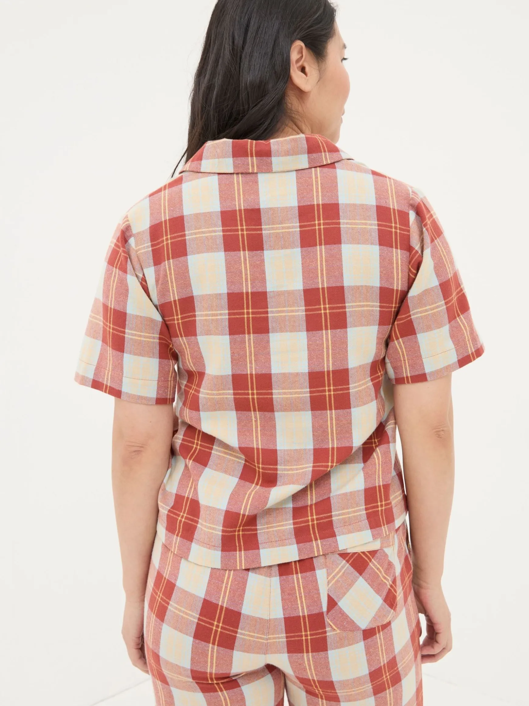 FatFace Check Shirt Red Sale