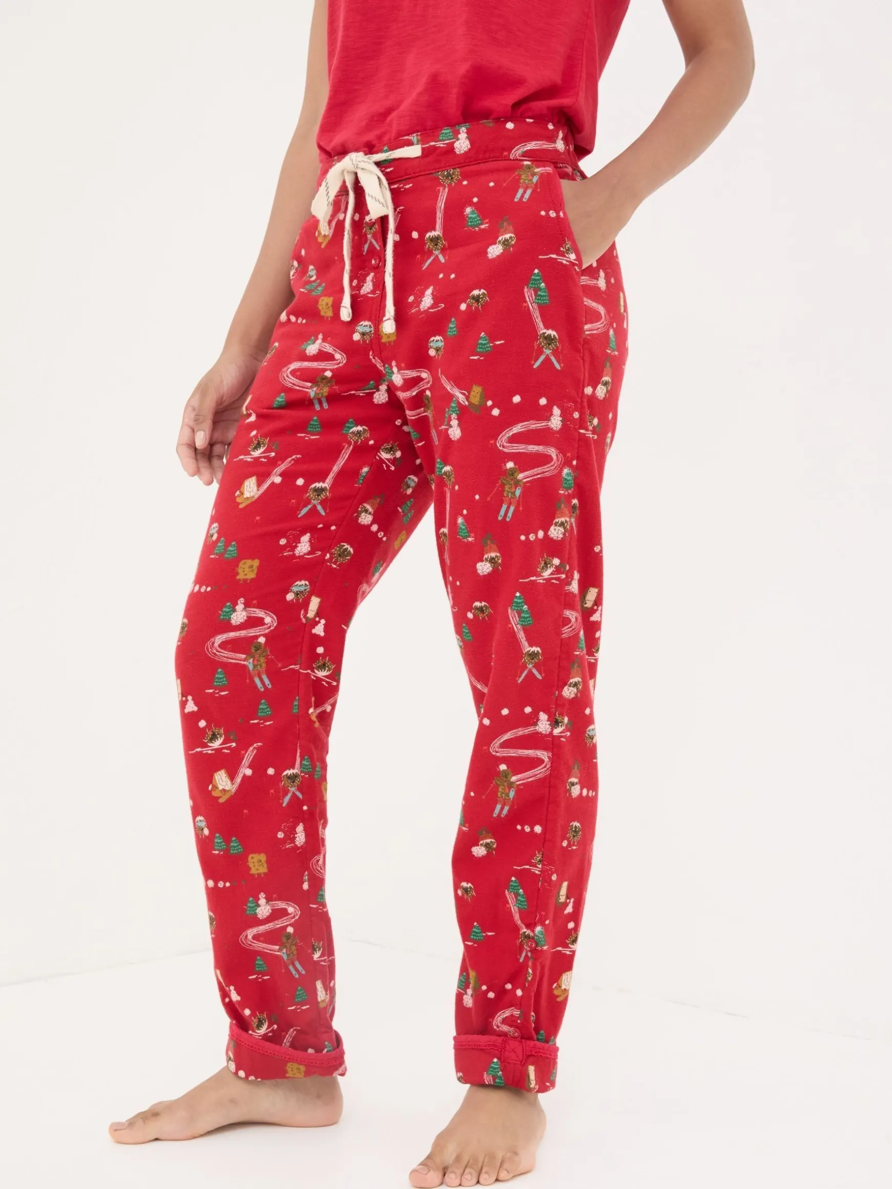 FatFace Eva Food Print Pyjama Bottoms Red Cheap