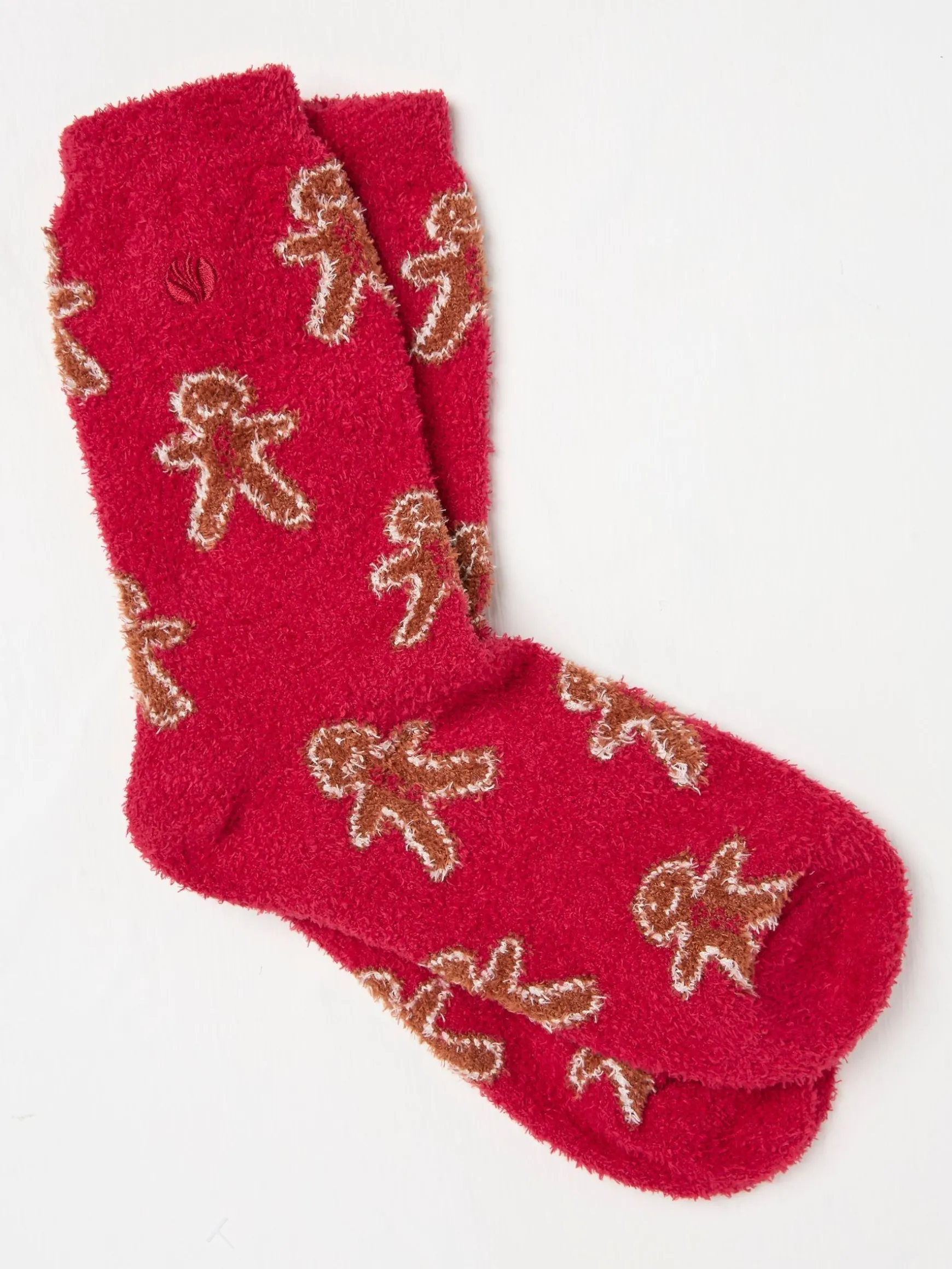 FatFace Gingerbread Cosy Socks Red New