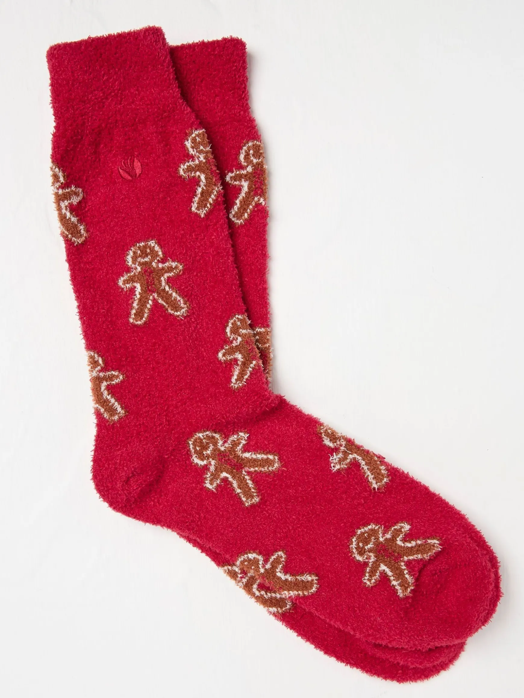 FatFace M Gingerbread Cosy Socks Red Shop