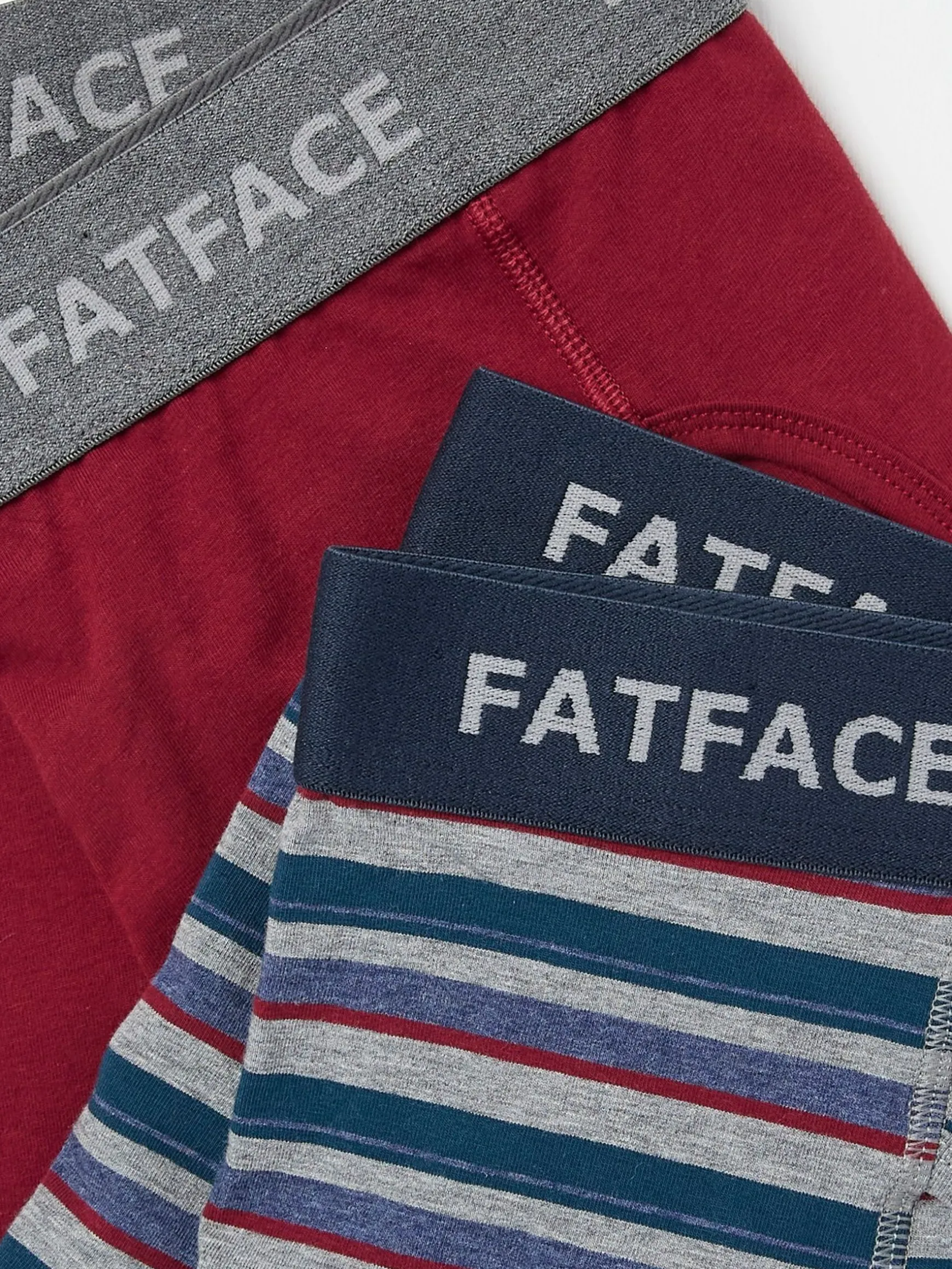 FatFace Milford Stripe Boxers 2 Pack Red Shop