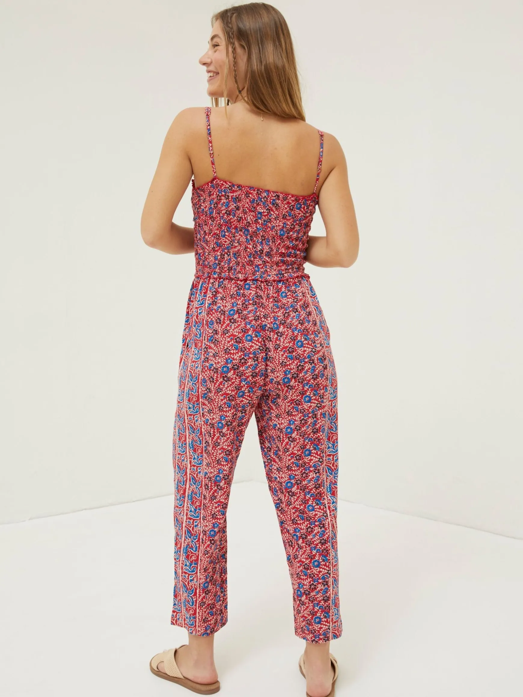 FatFace Natalie Meadow Jumpsuit Red Cheap