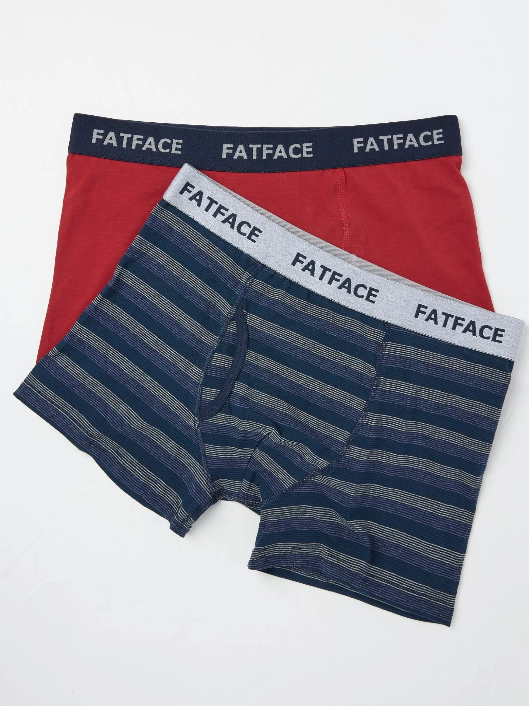 FatFace Osborne Stripe Boxers 2 Pack Red Online