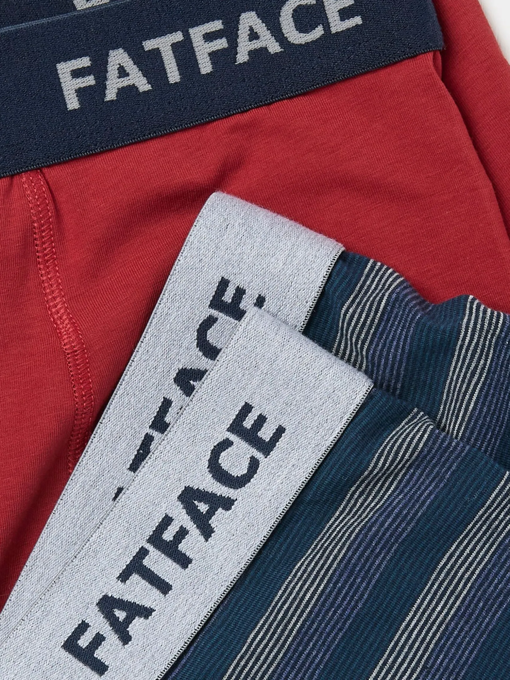 FatFace Osborne Stripe Boxers 2 Pack Red Online