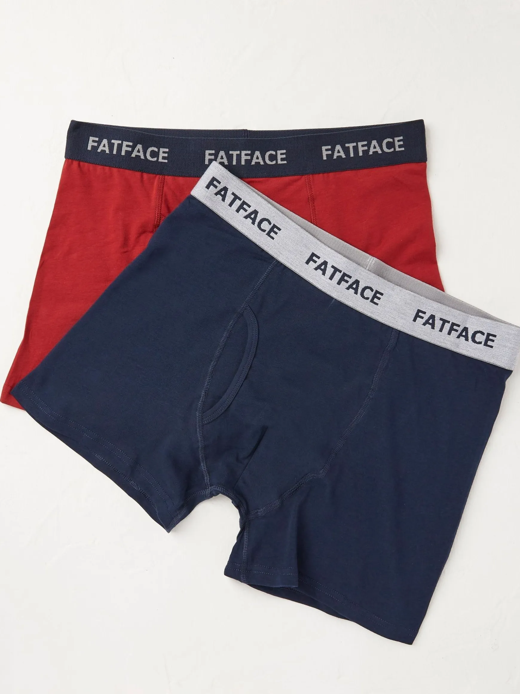 FatFace Plain Boxers 2 Pack Red Hot