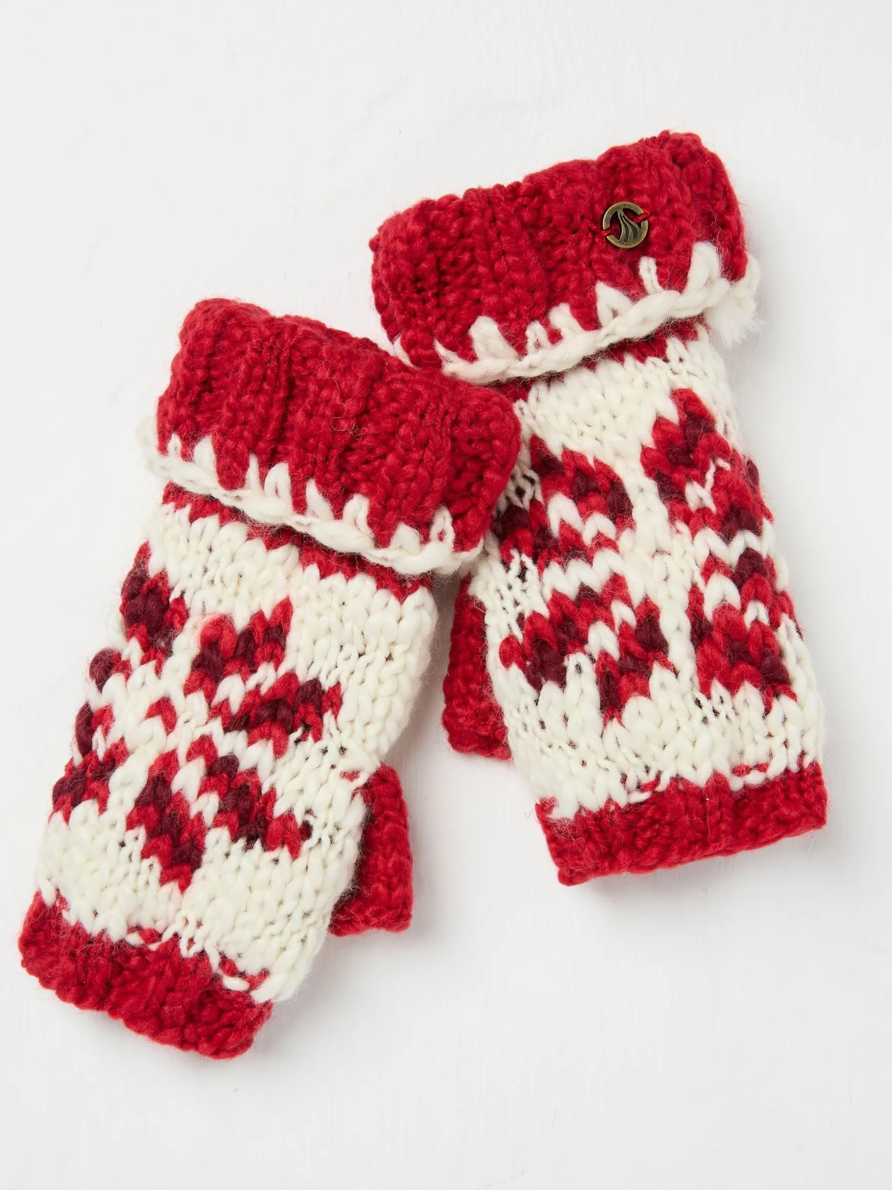 FatFace Snowflake Cuffs Red Hot