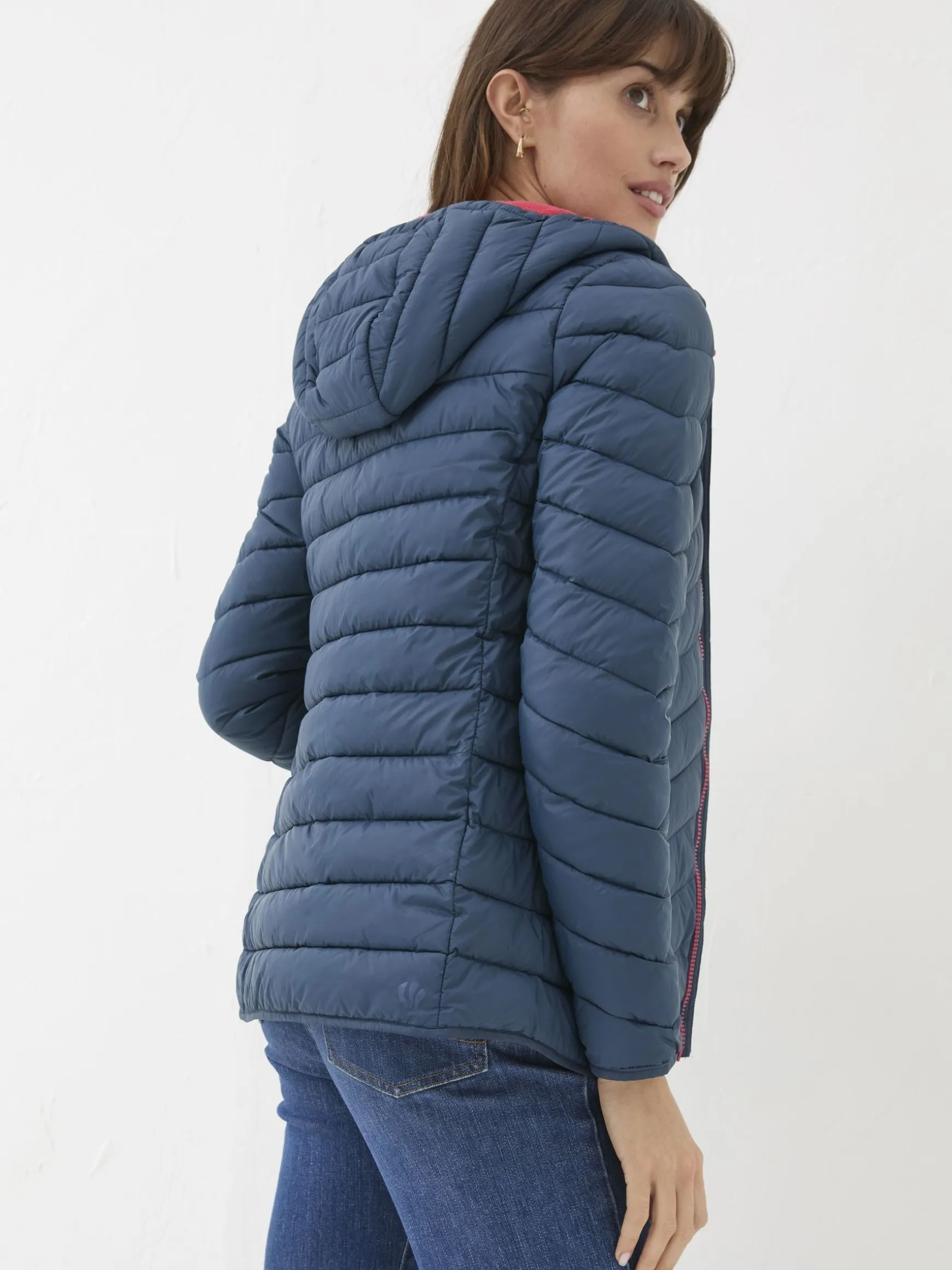 FatFace Ruby Lightweight Puffer Jacket Teal Blue Sale