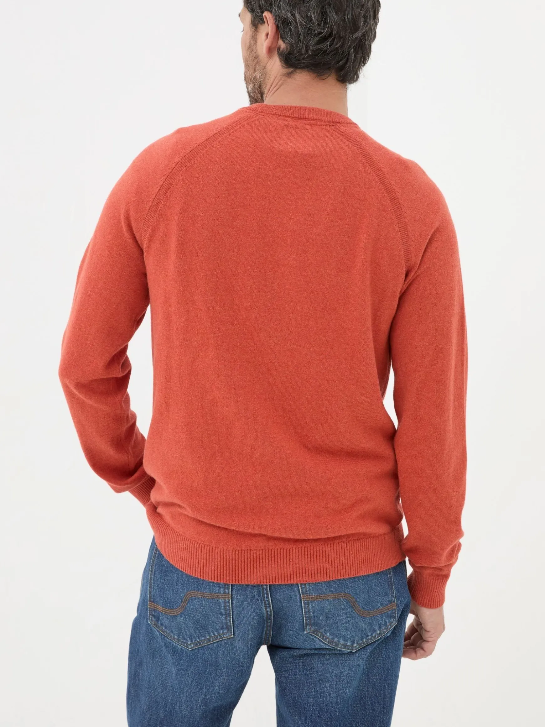 FatFace Rye Cotton Cashmere Crew Neck Jumper Orange New