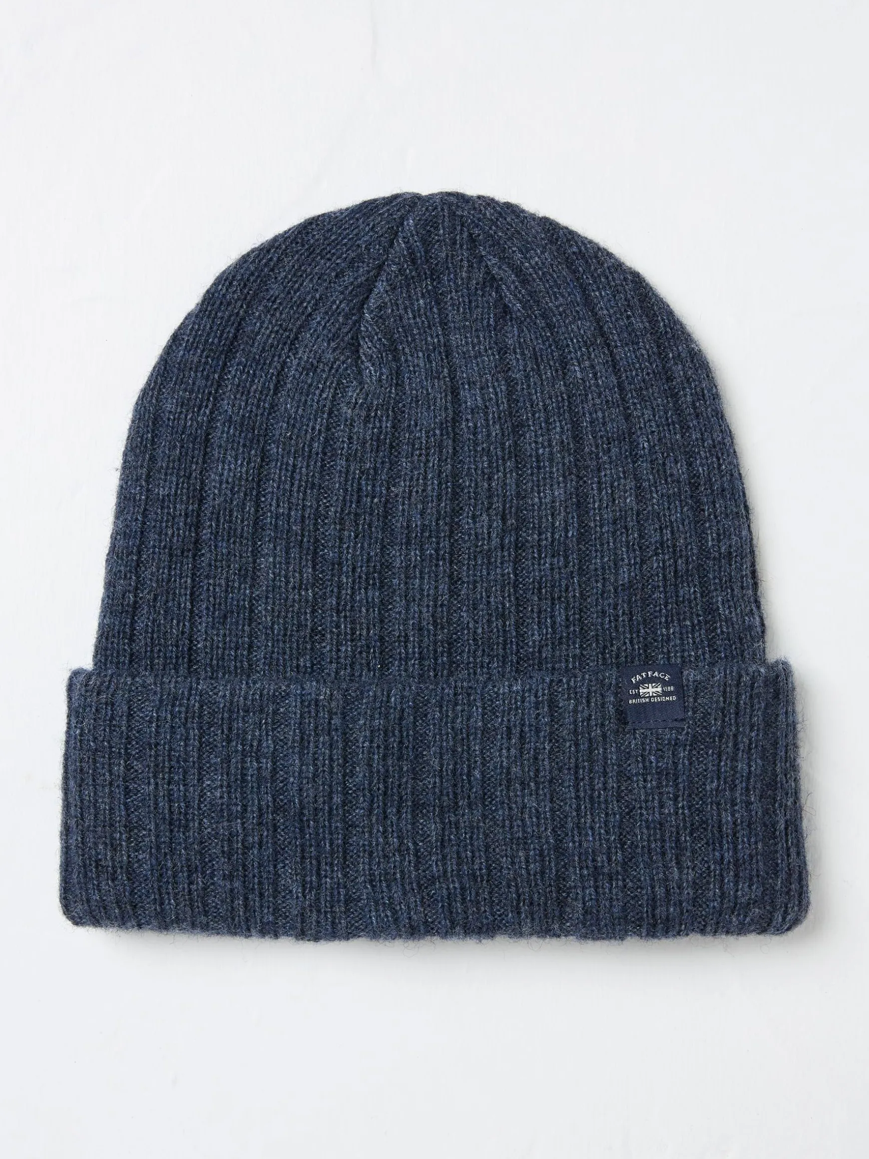 FatFace Sebastian Rib Beanie Blue Marl Cheap