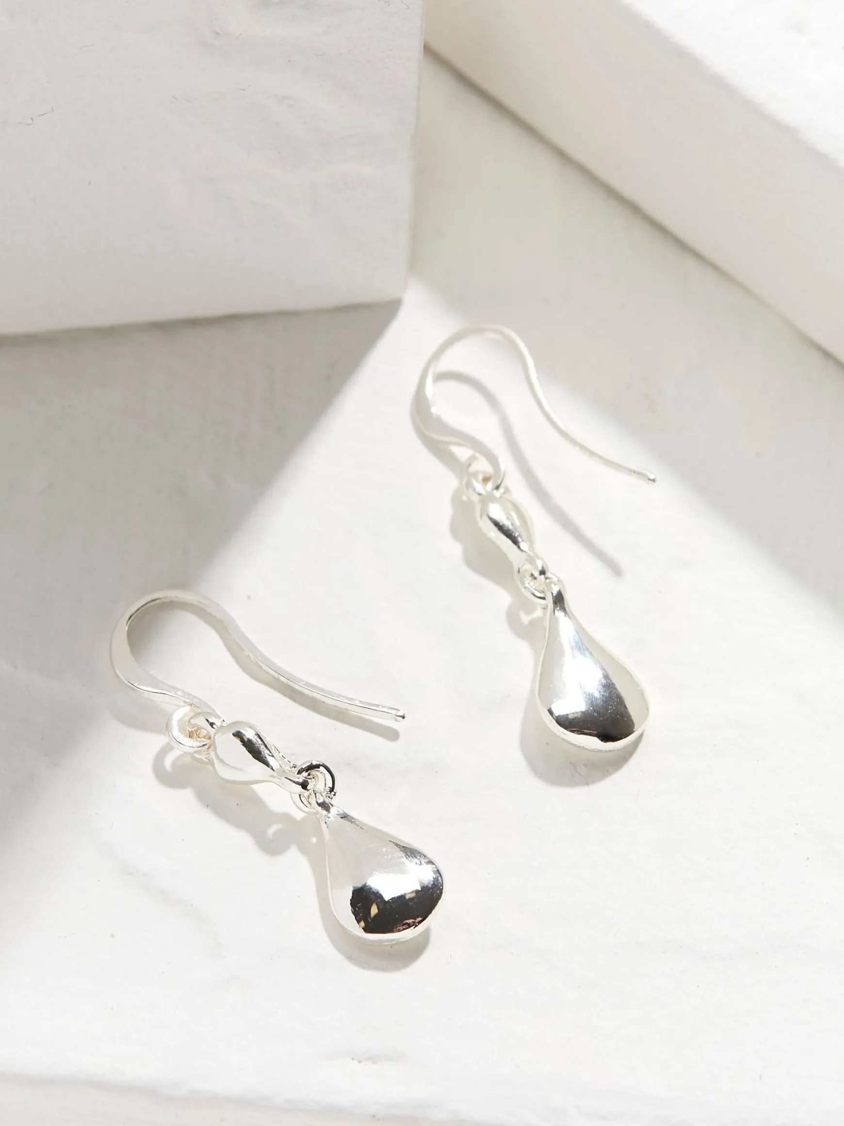 FatFace Abstract Drop Earrings Silver Flash Sale